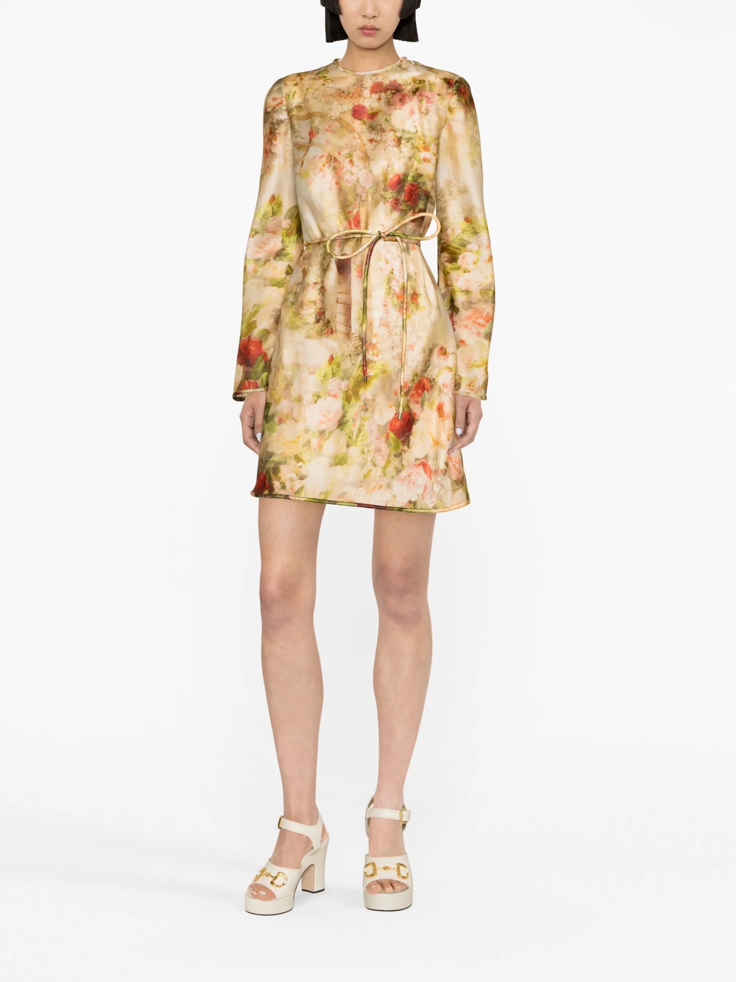 Luminosity floral-print silk minidress