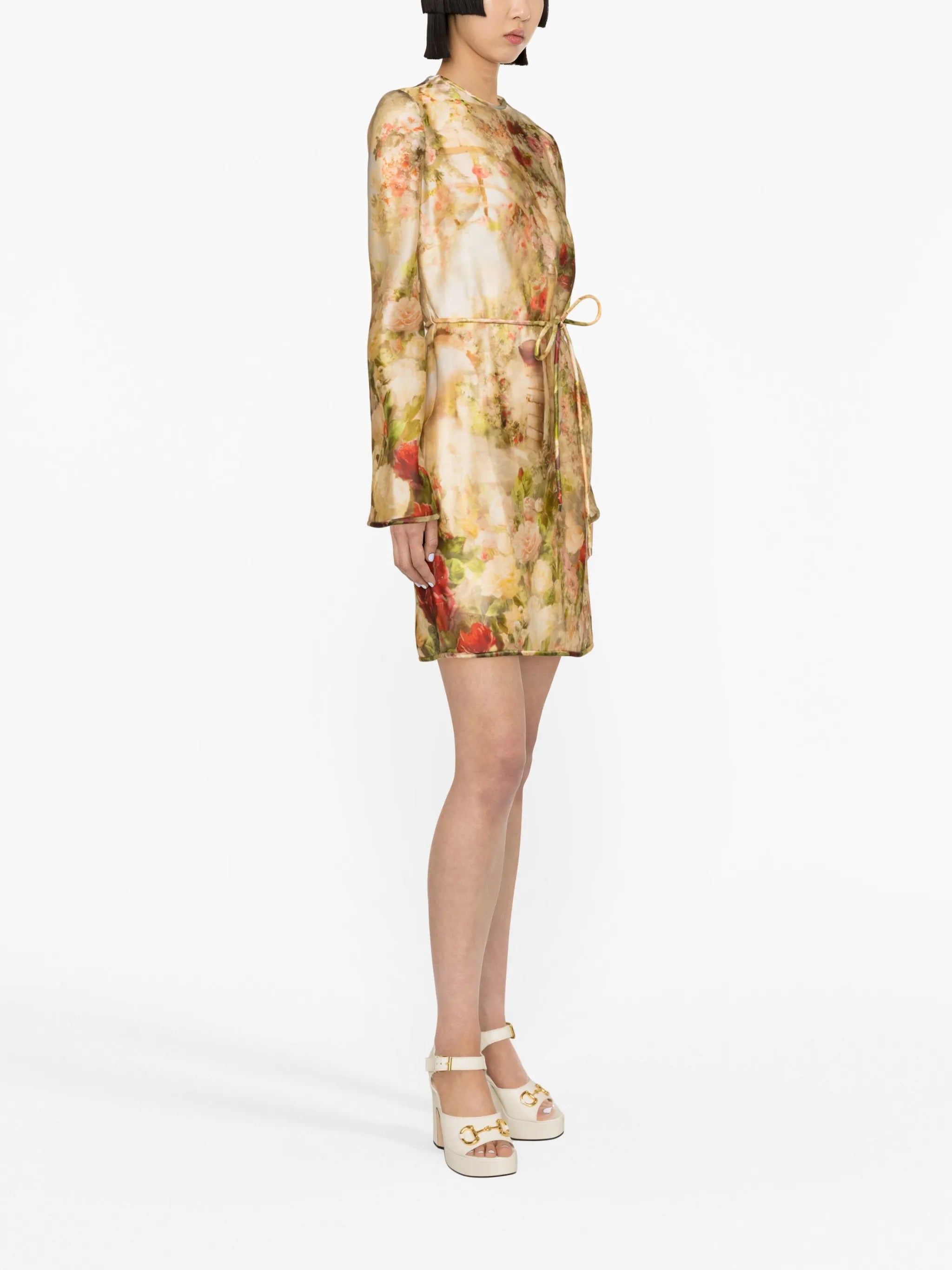 Luminosity floral-print silk minidress
