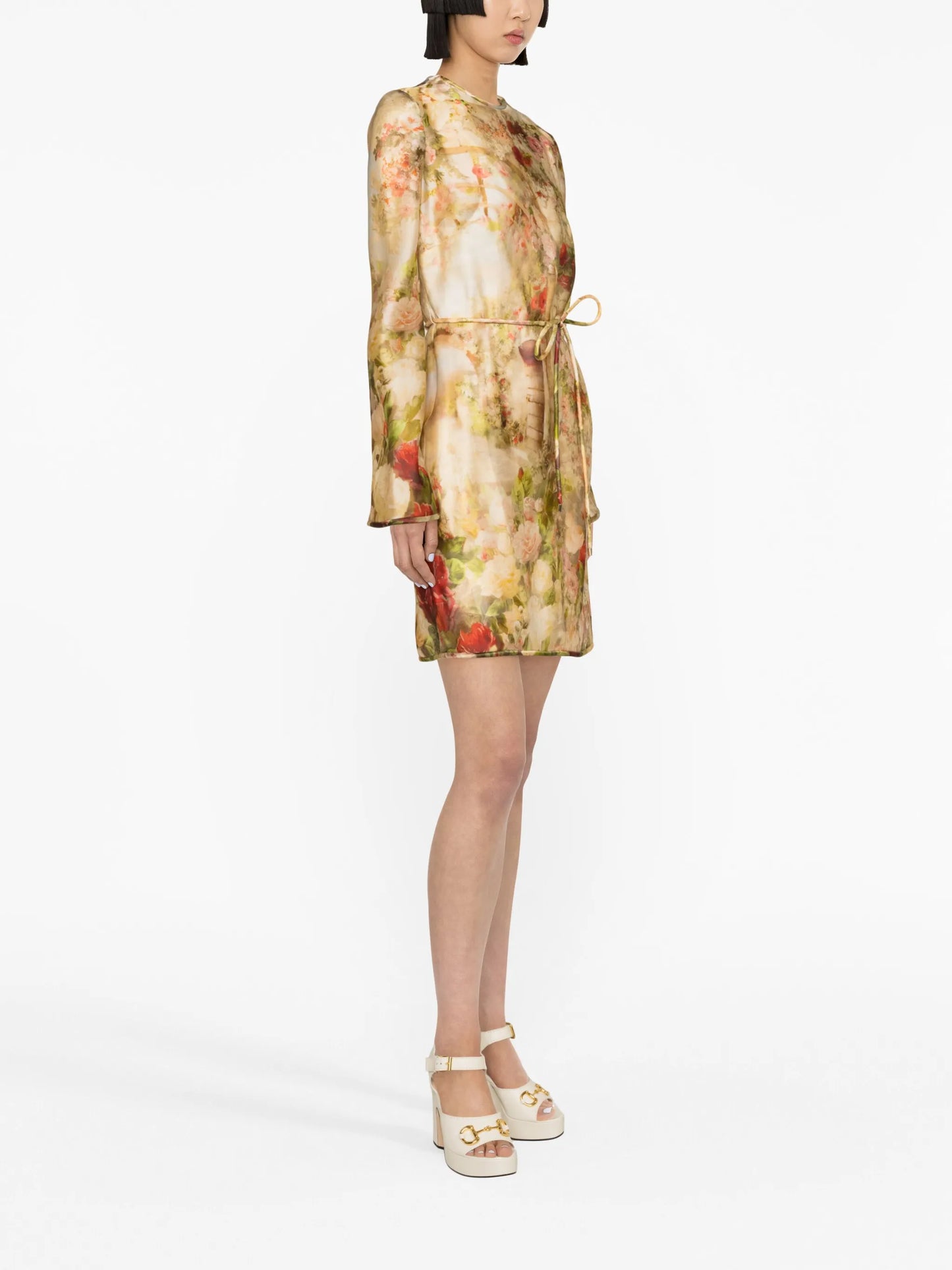 Luminosity floral-print silk minidress