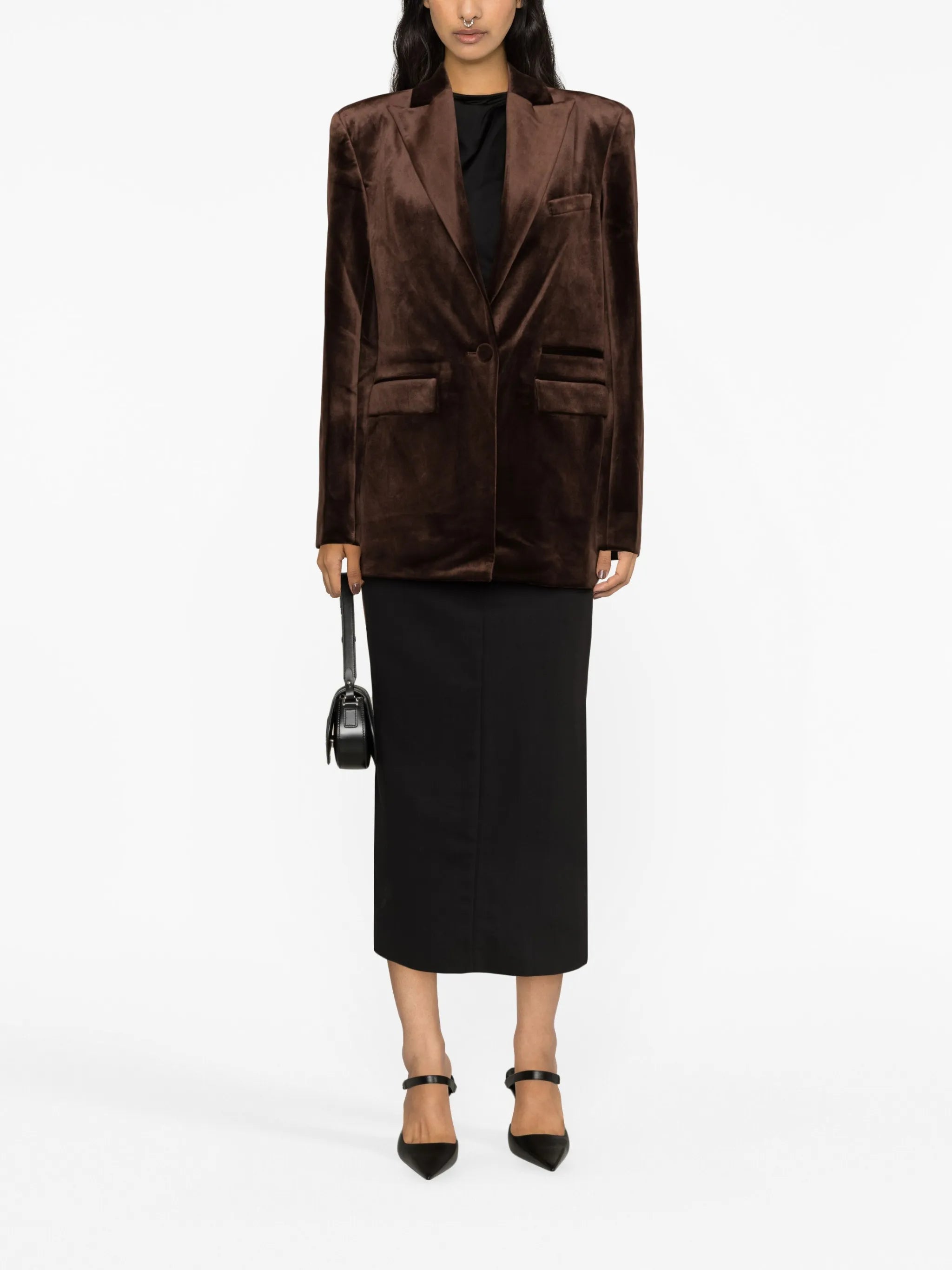 Barlow single-breasted velvet blazer