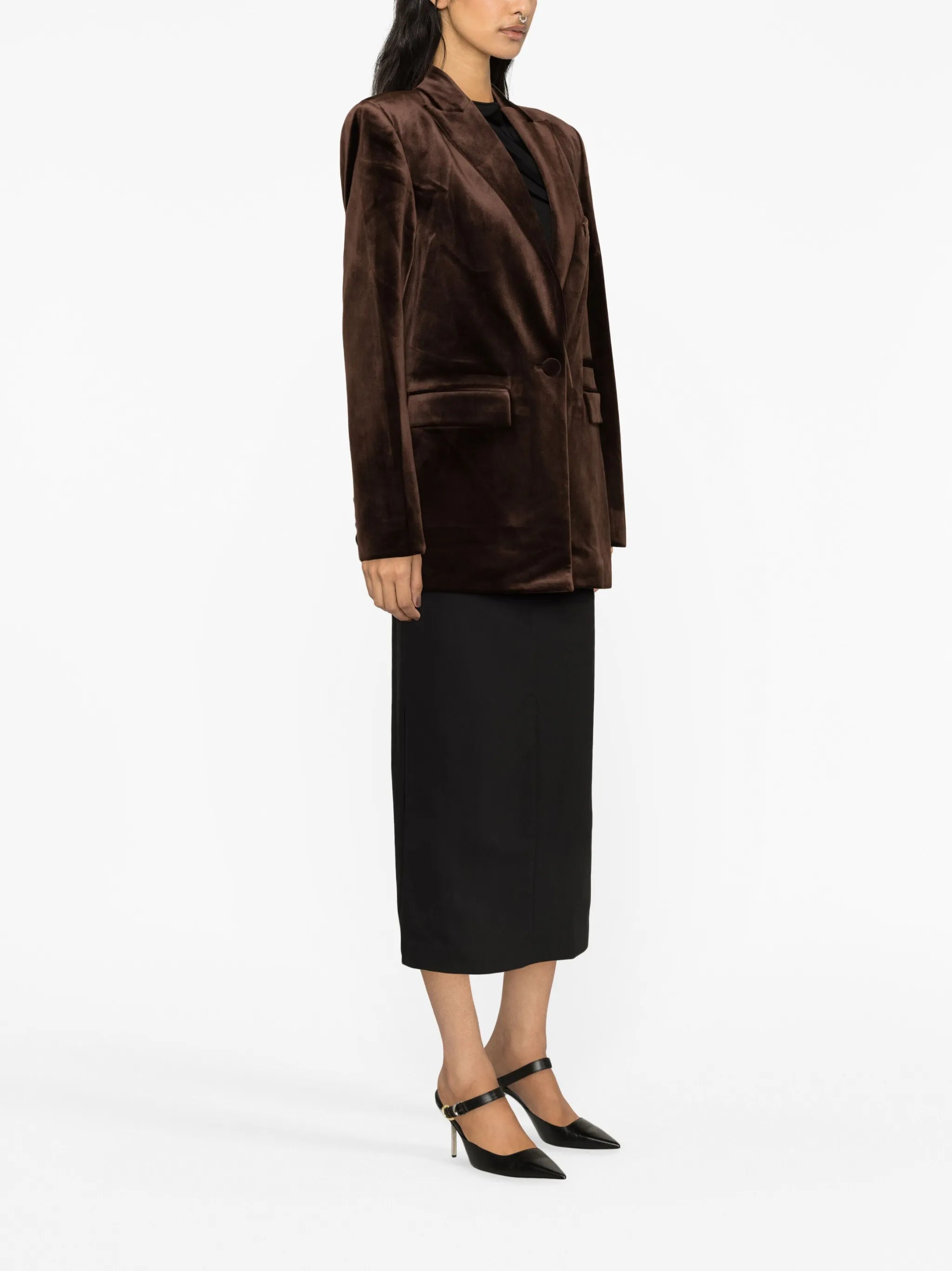 Barlow single-breasted velvet blazer