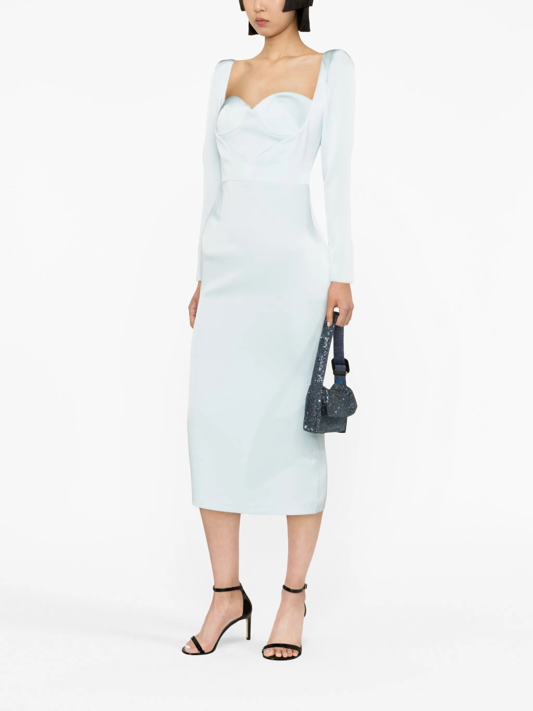 Cailen satin-crepe corset dress