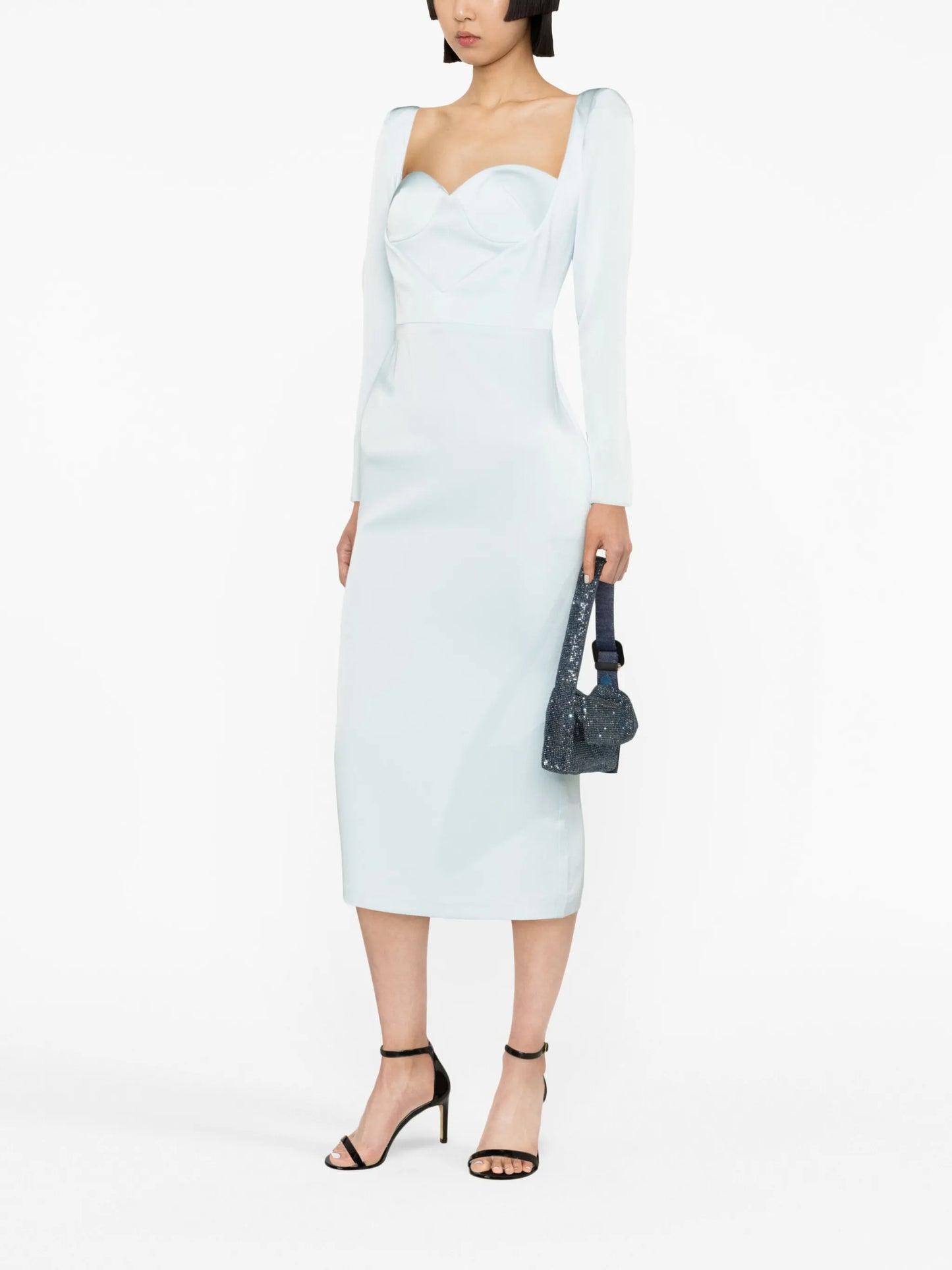 Cailen satin-crepe corset dress