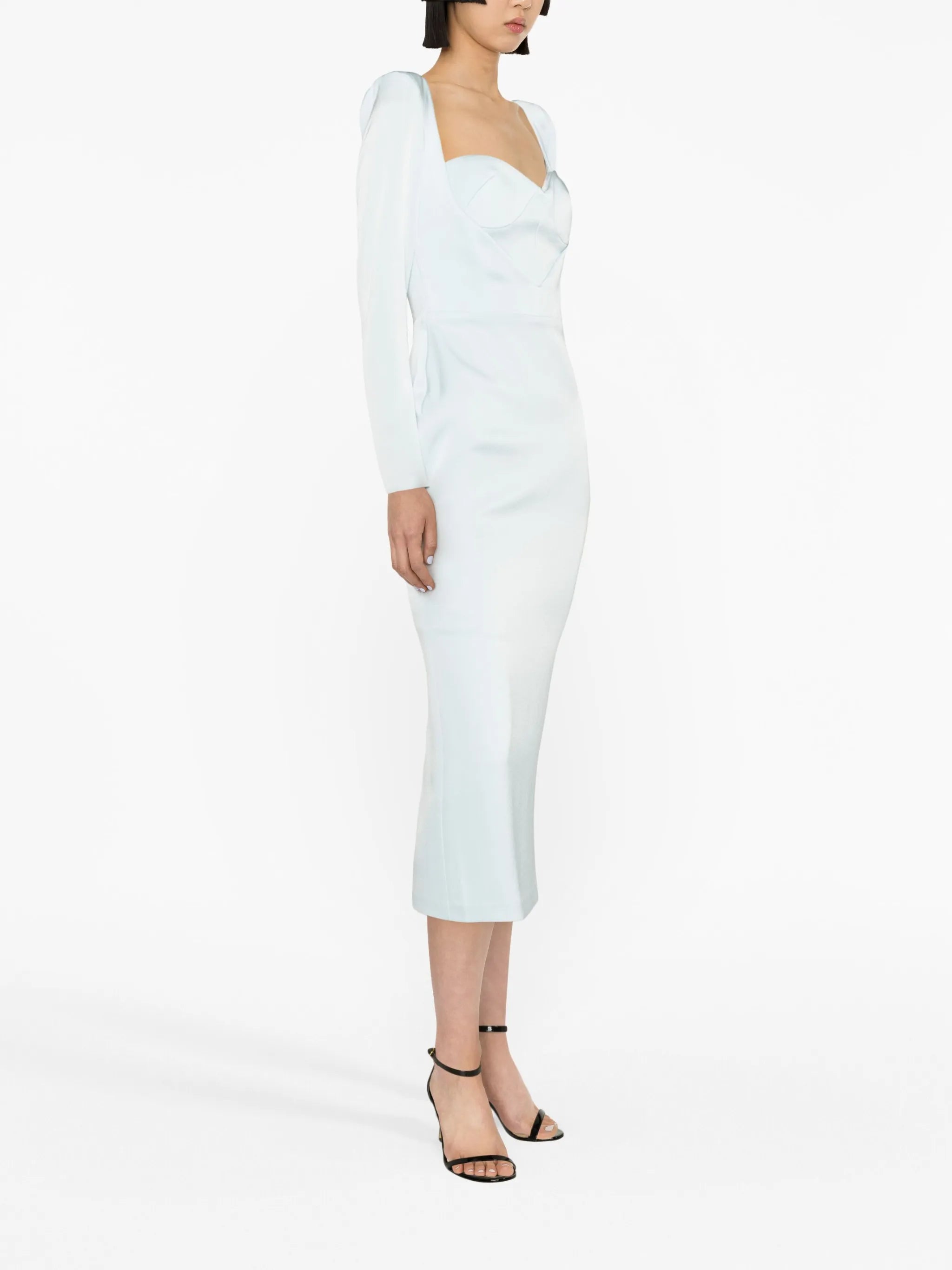 Cailen satin-crepe corset dress