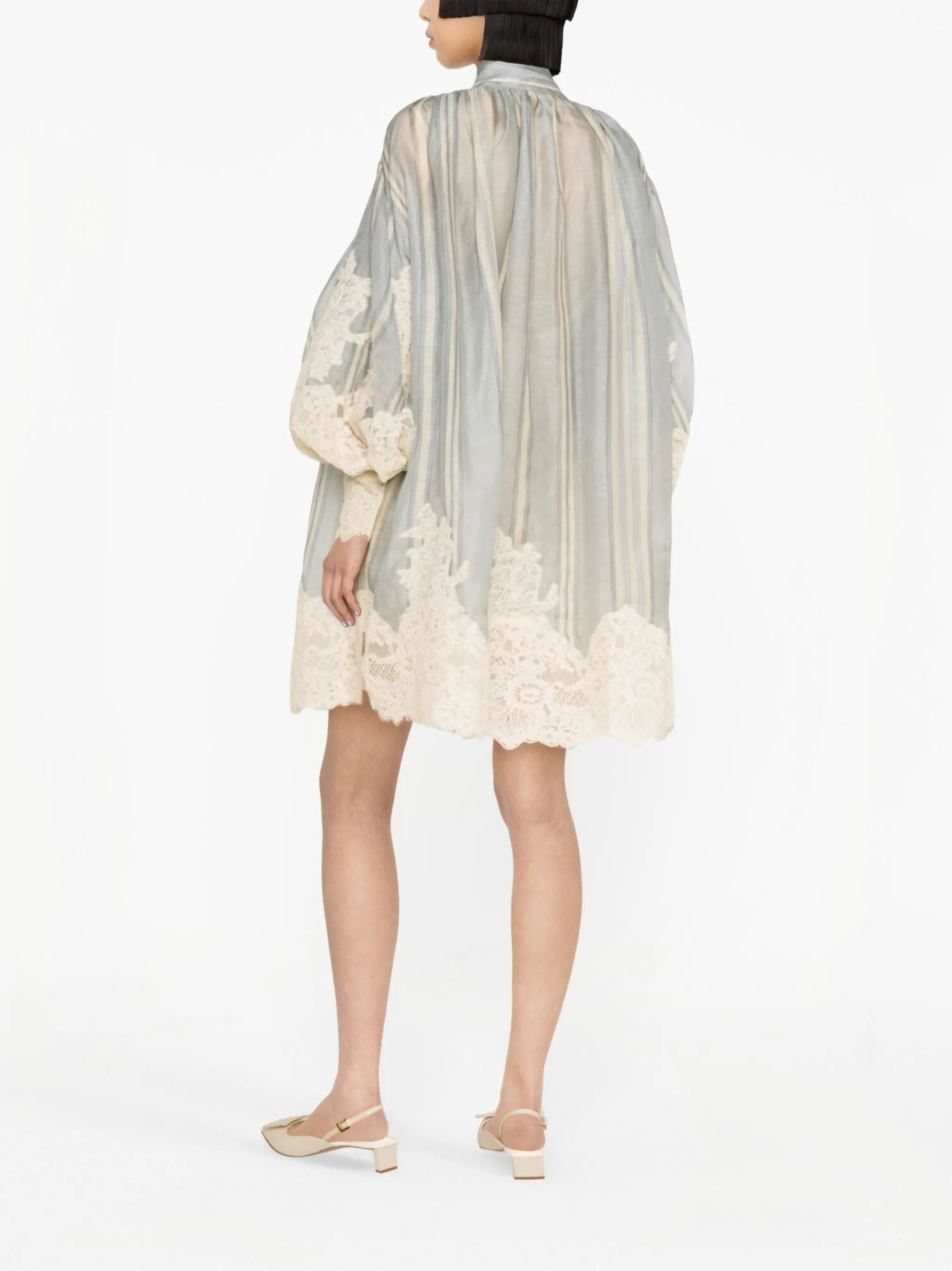 Lyrical lace-trim minidress