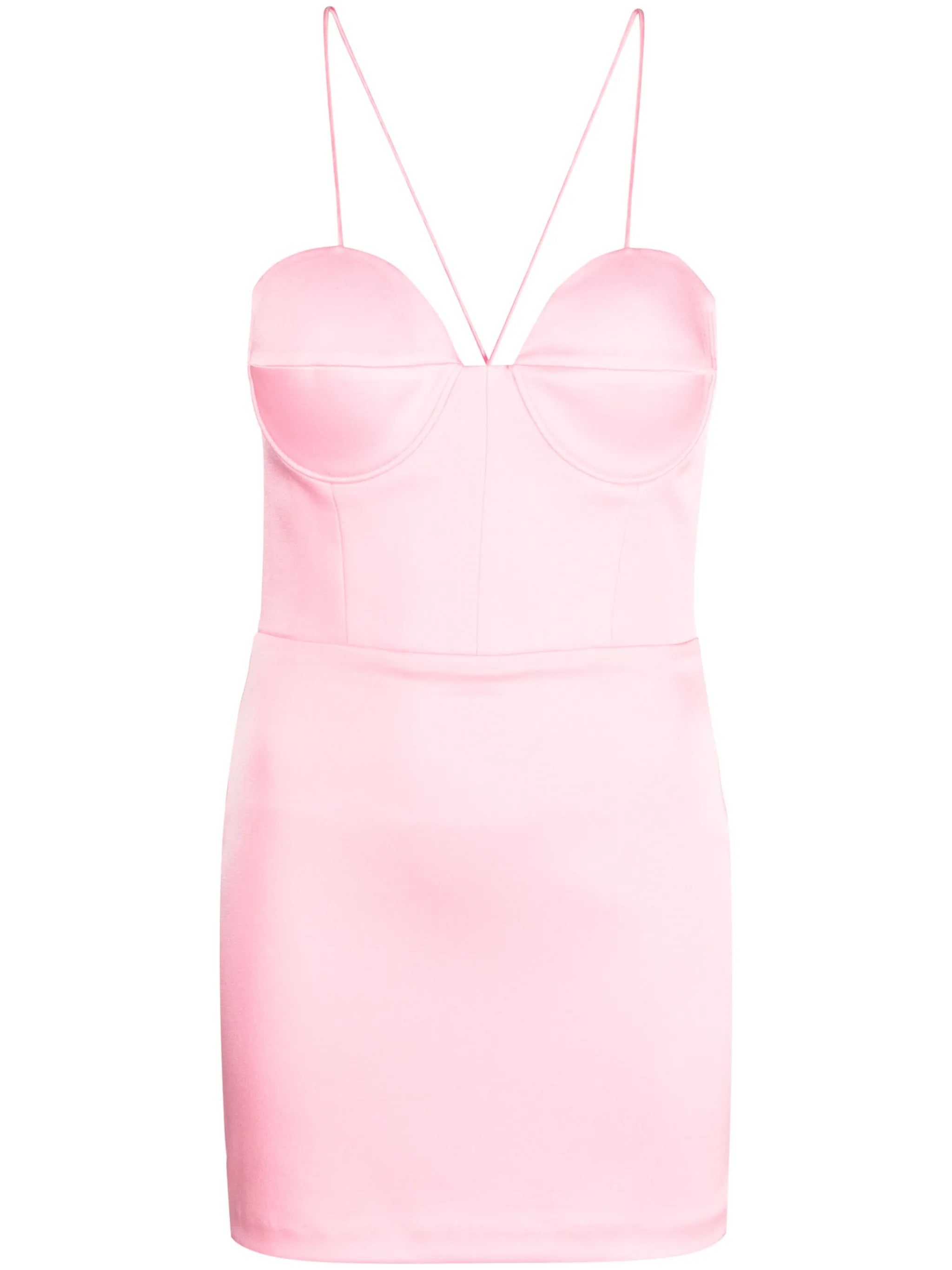 Carine satin sweetheart-neck minidress