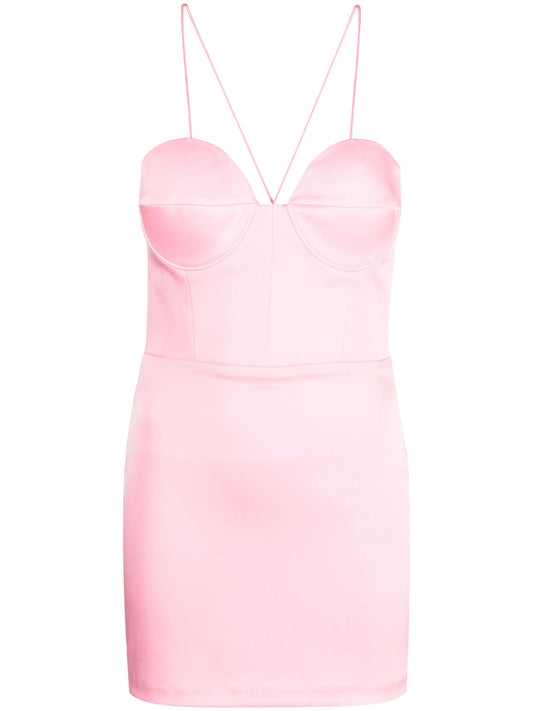 Carine satin sweetheart-neck minidress
