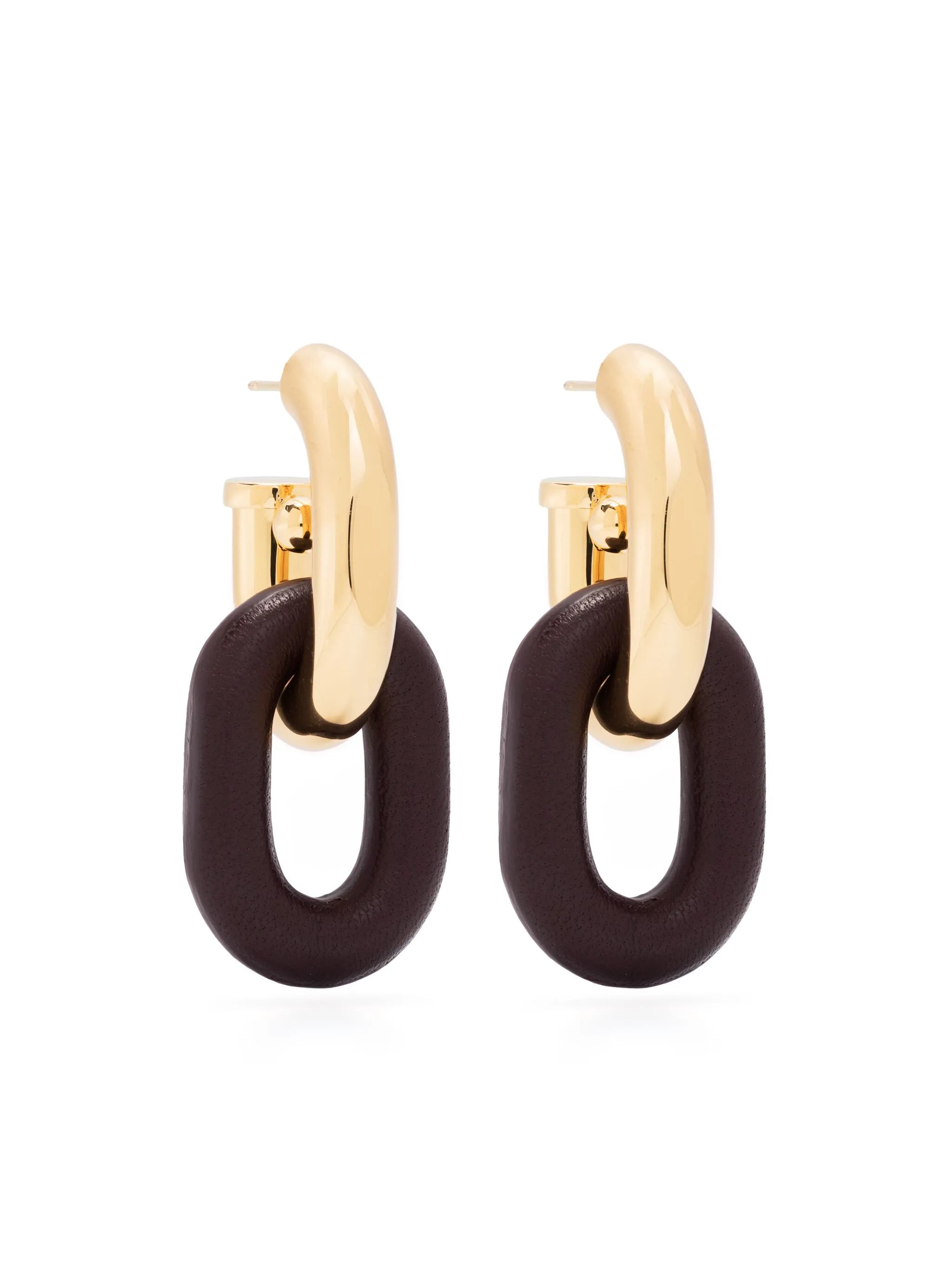 two-tone design drop earrings