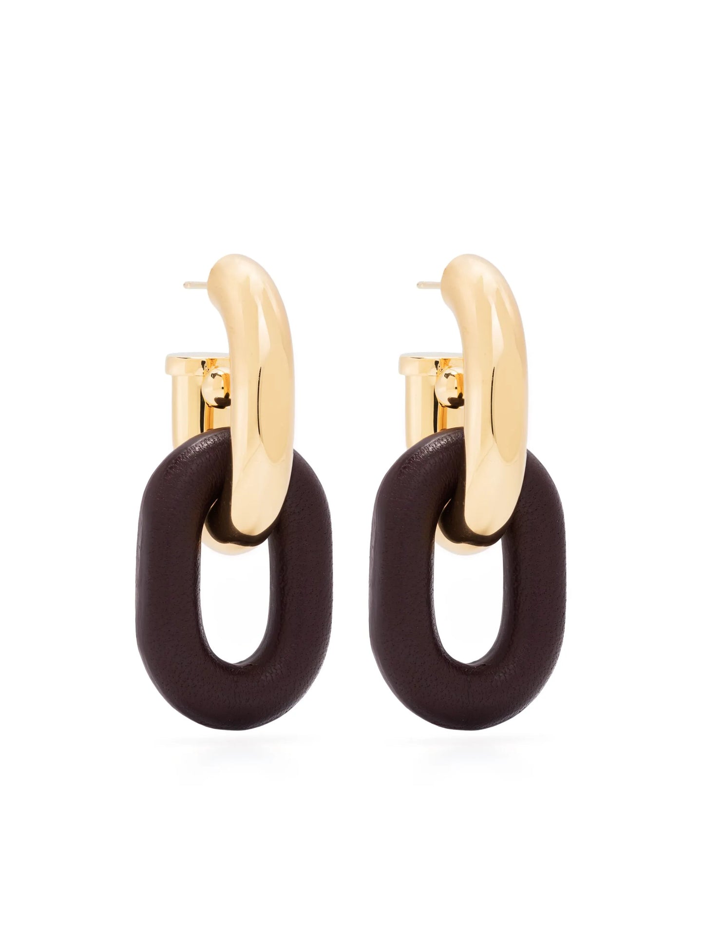 two-tone design drop earrings