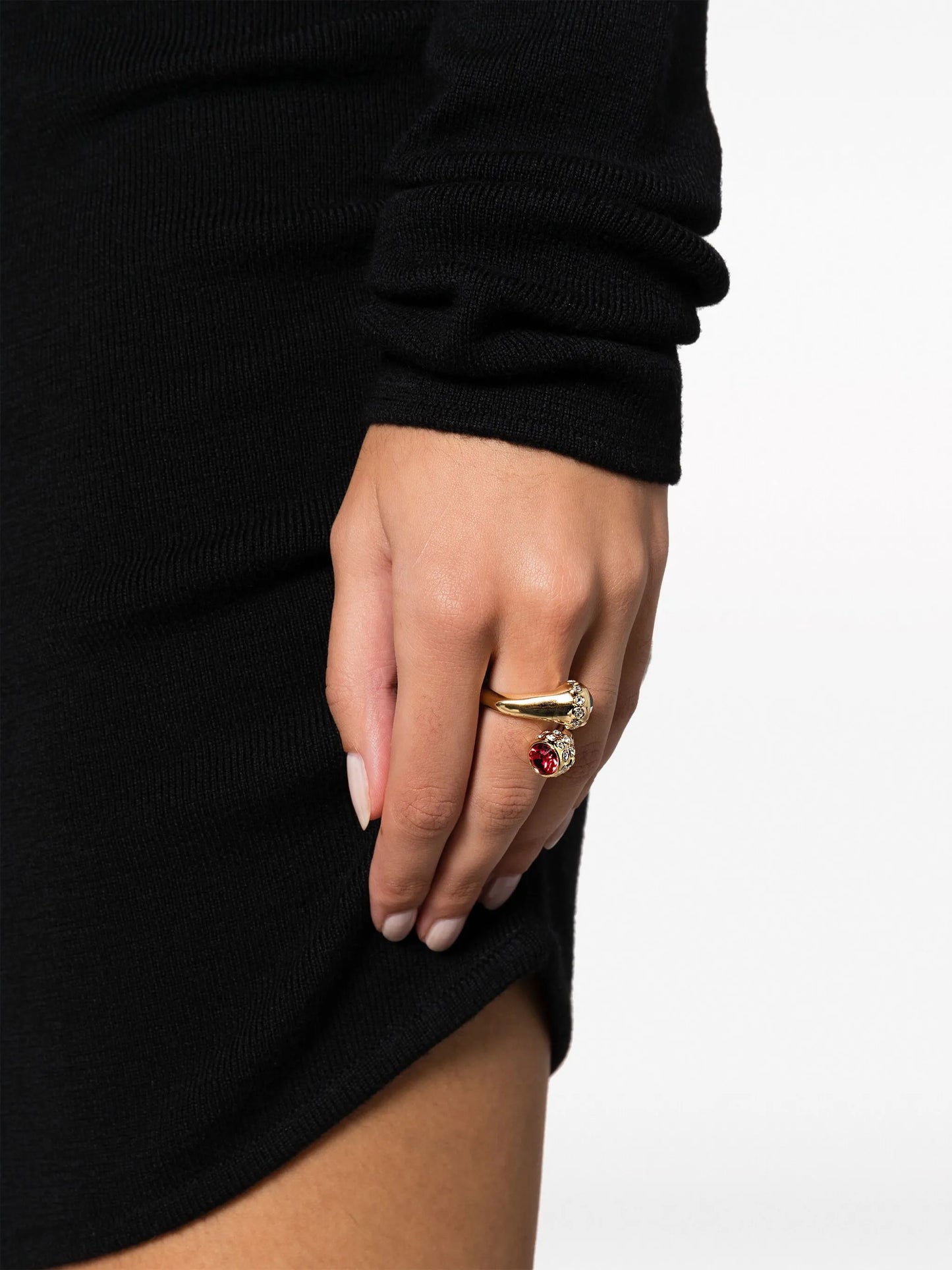 crystal-embellished pavé ring