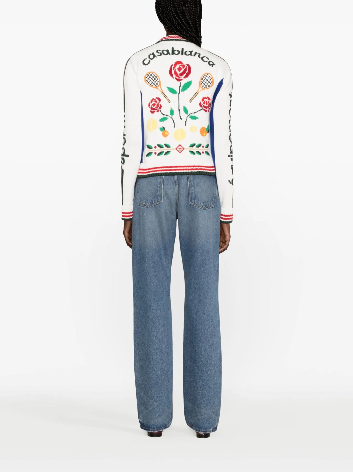 Laurel intarsia-knit cotton jacket
