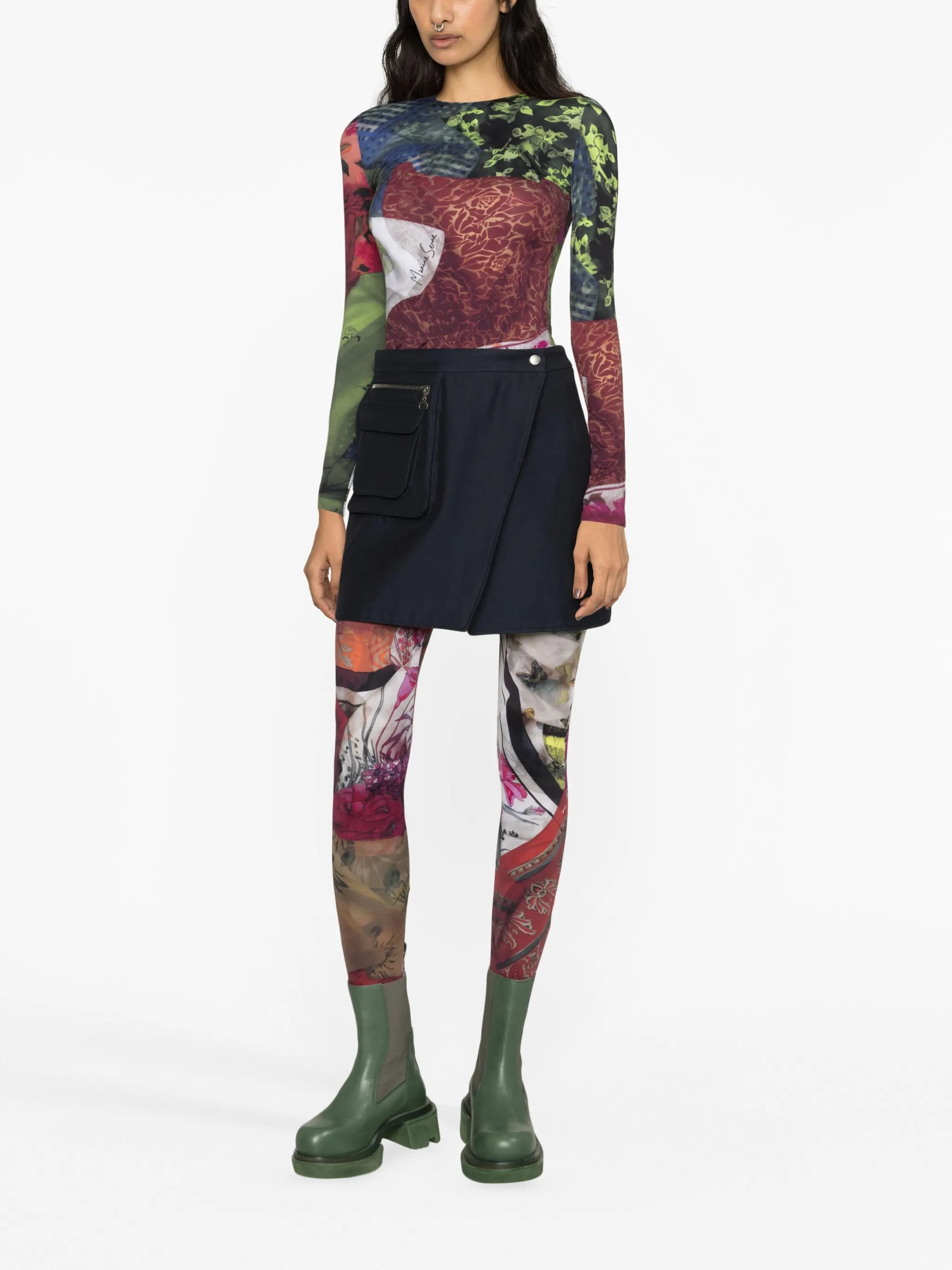 Scarves-print jersey top