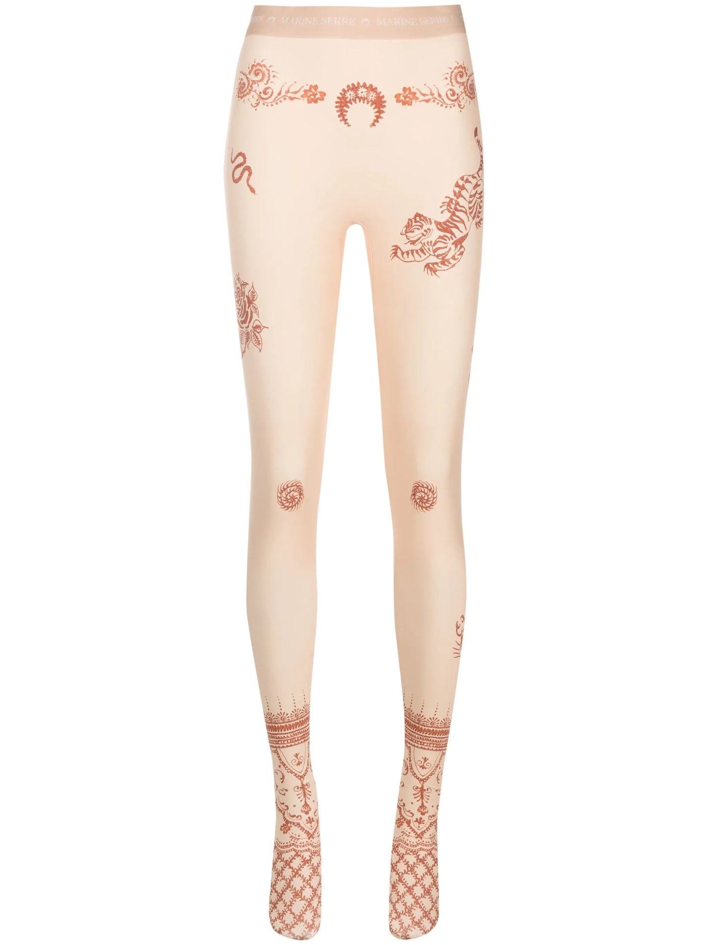 Regenerated henna-print leggings