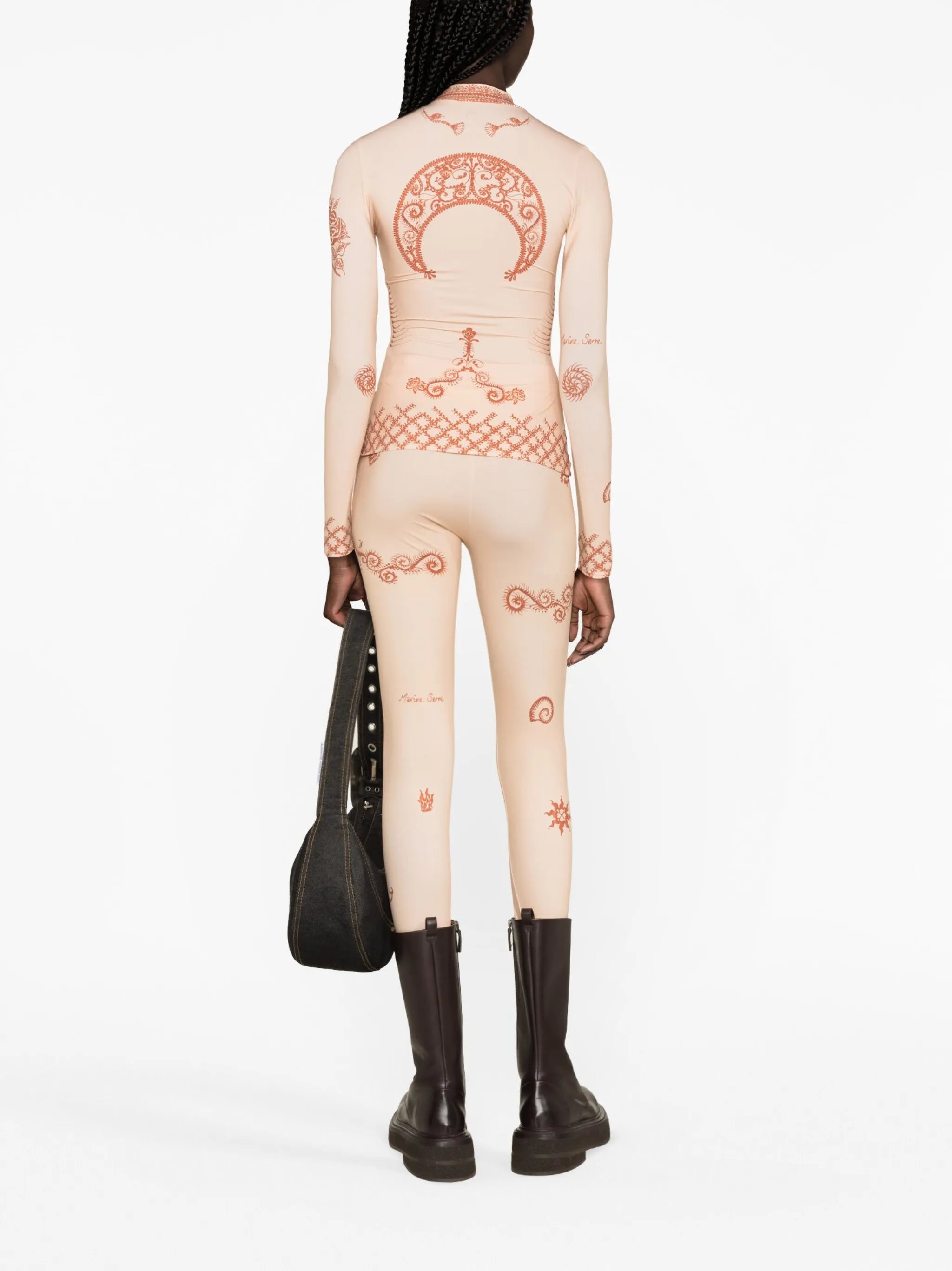 Regenerated henna-print leggings