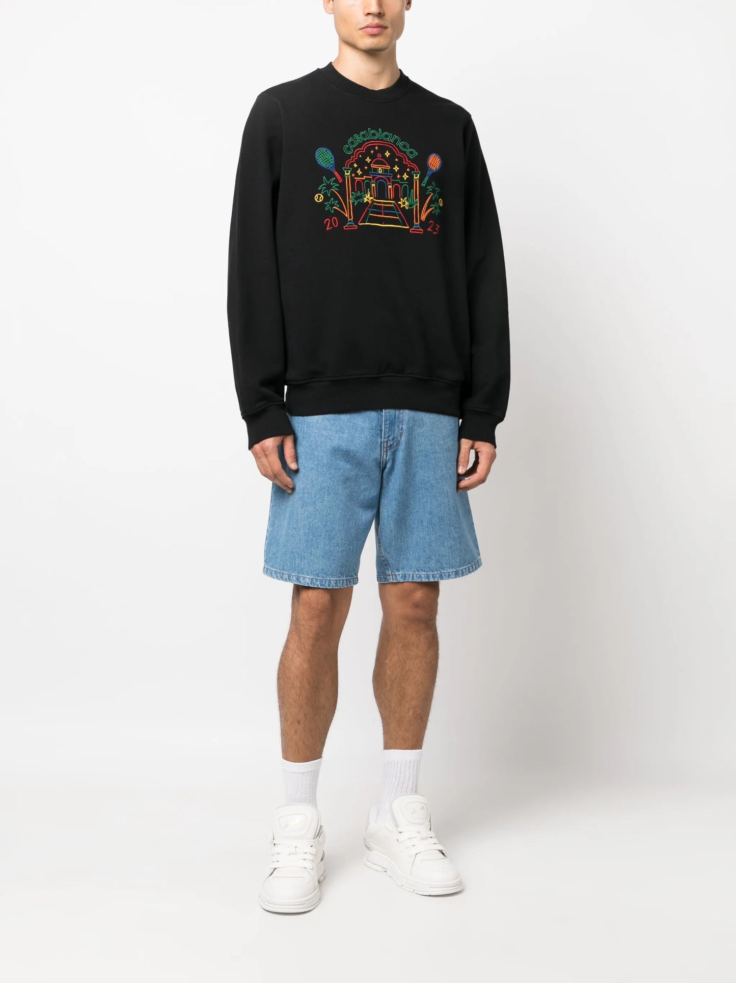 Rainbow Crayon Temple organic-cotton sweatshirt