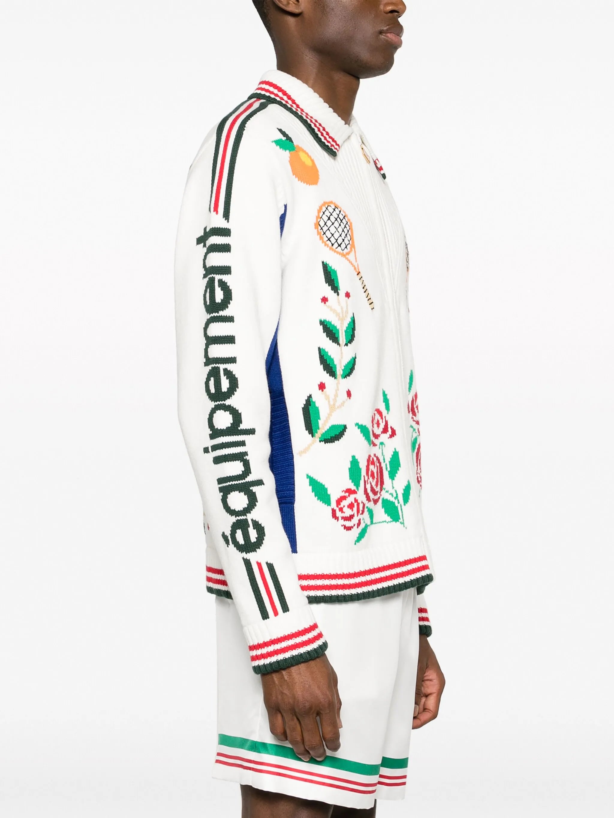 Laurel intarsia-knit jacket