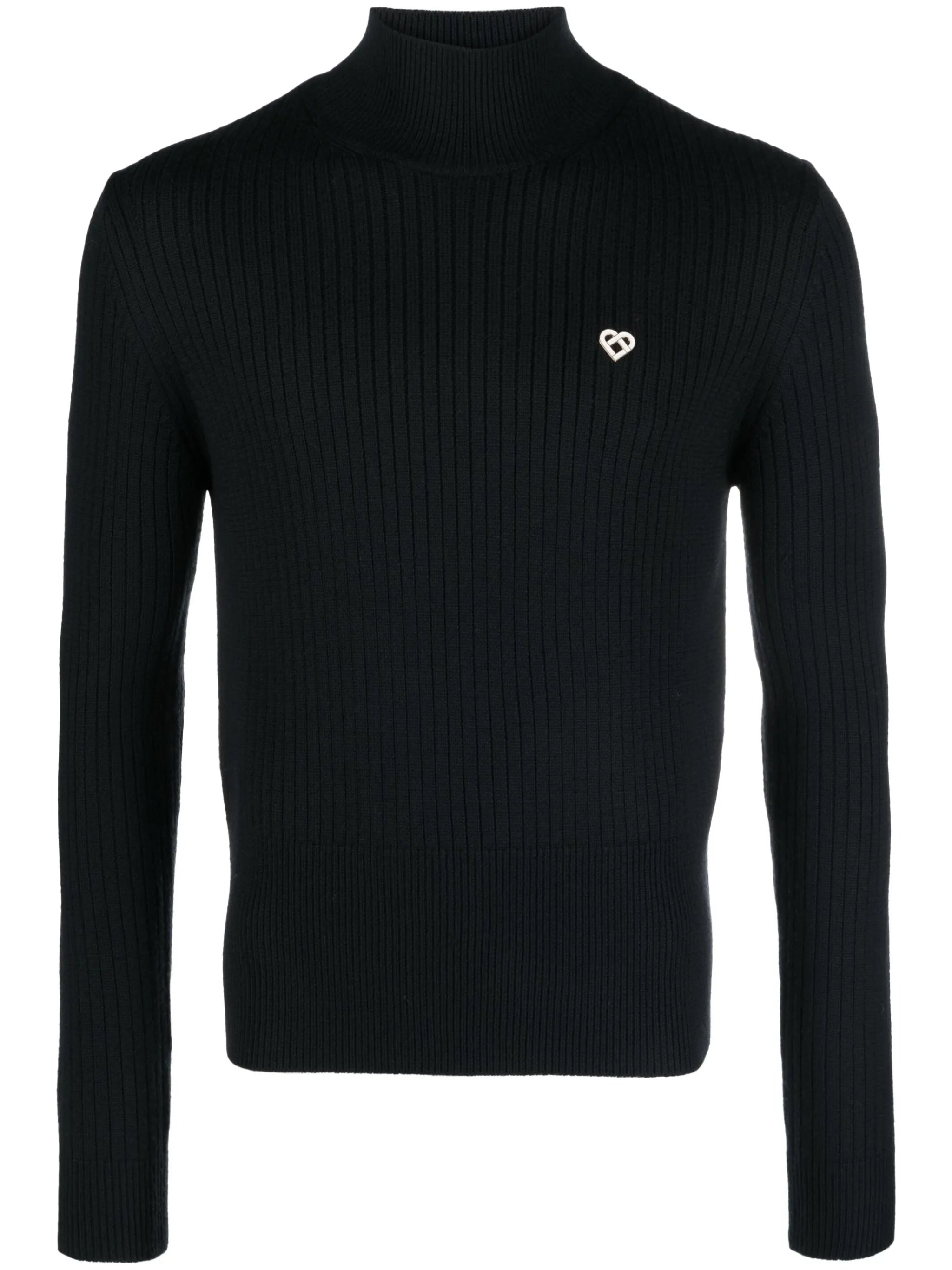 ribbed-knit high-neck jumper