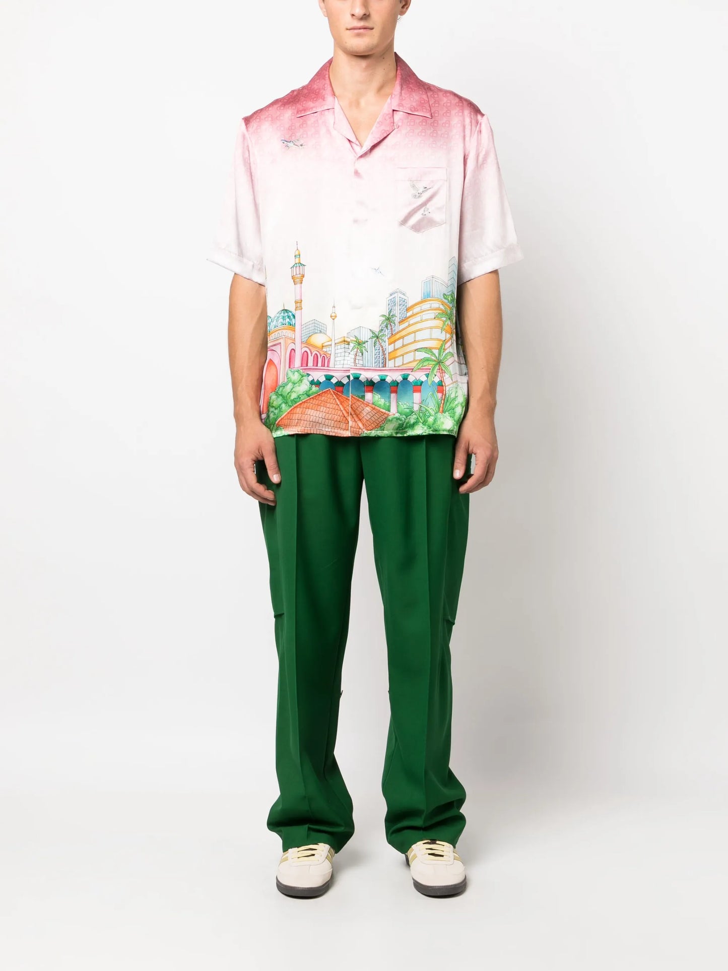 Morning City View silk shirt