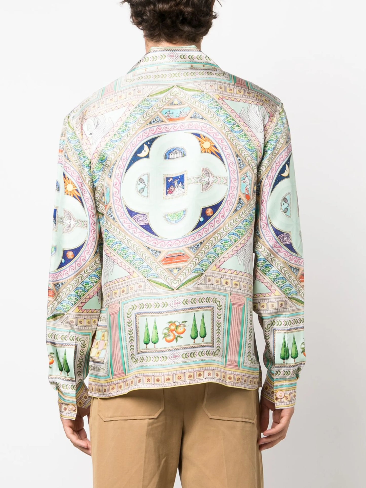 Le Labyrinthe-print silk shirt