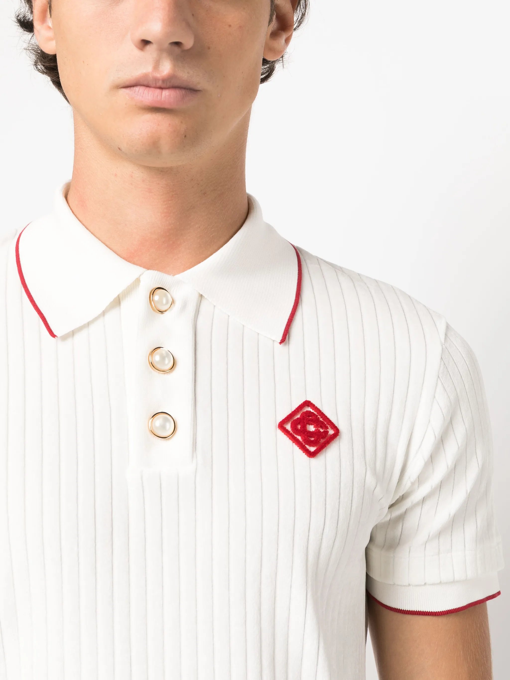 knitted polo top