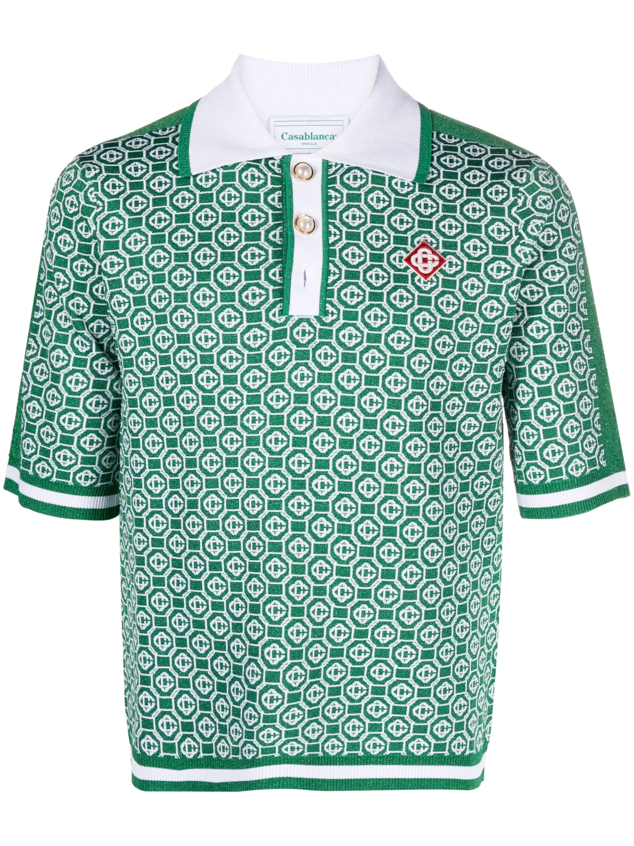monogram-jacquard polo shirt