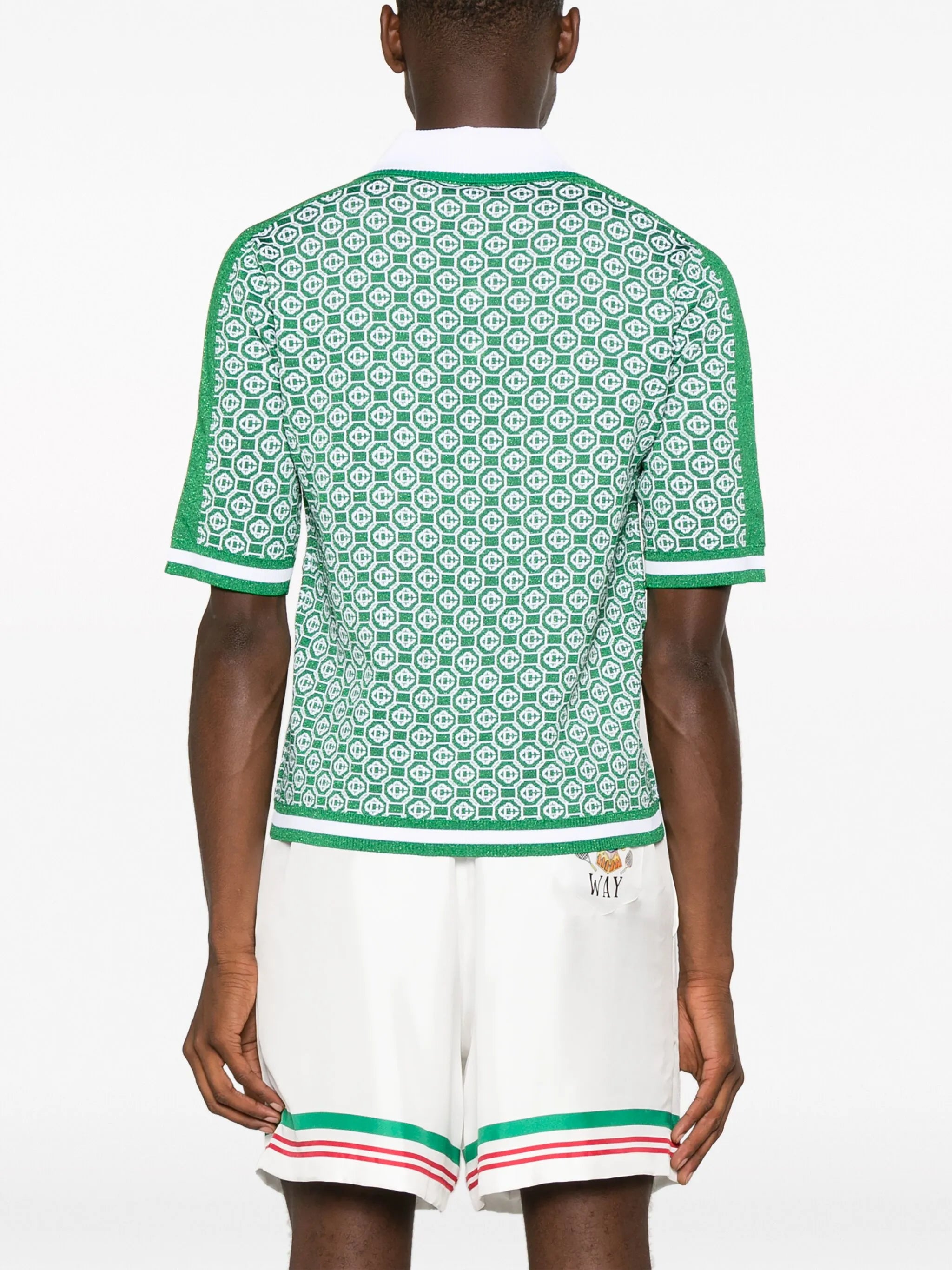 monogram-jacquard polo shirt