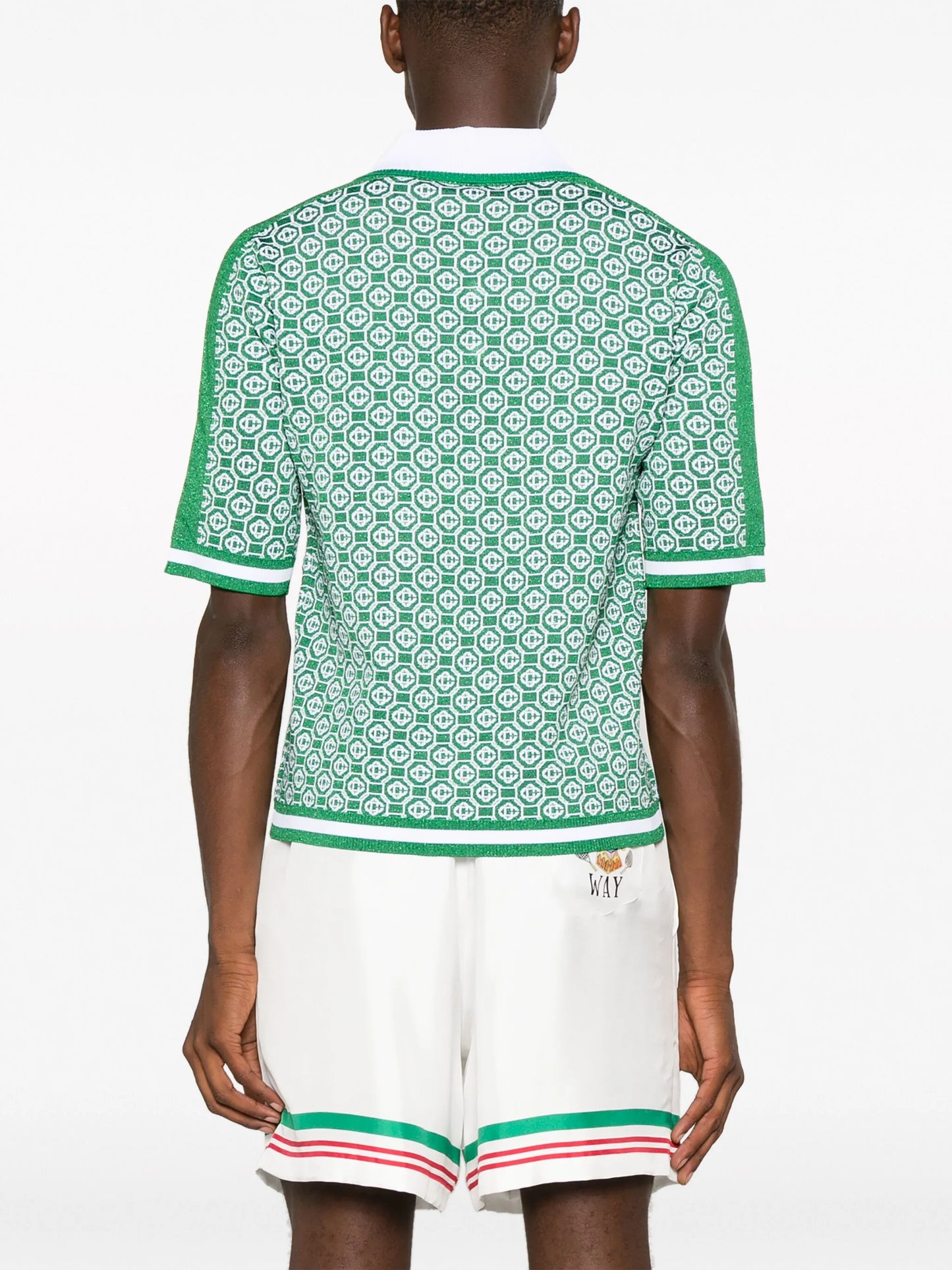 monogram-jacquard polo shirt