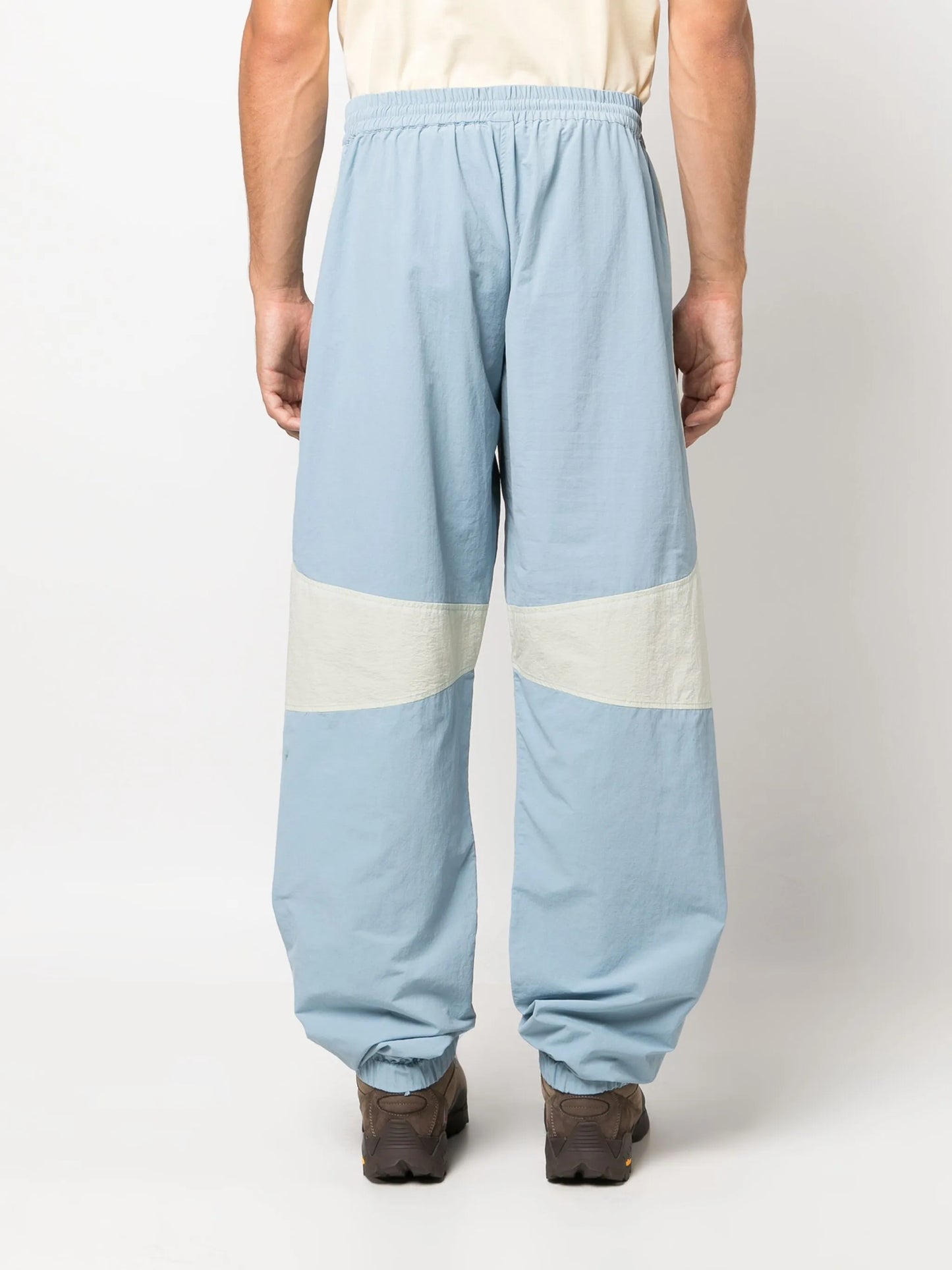 contrasting-panel drawstring track pant