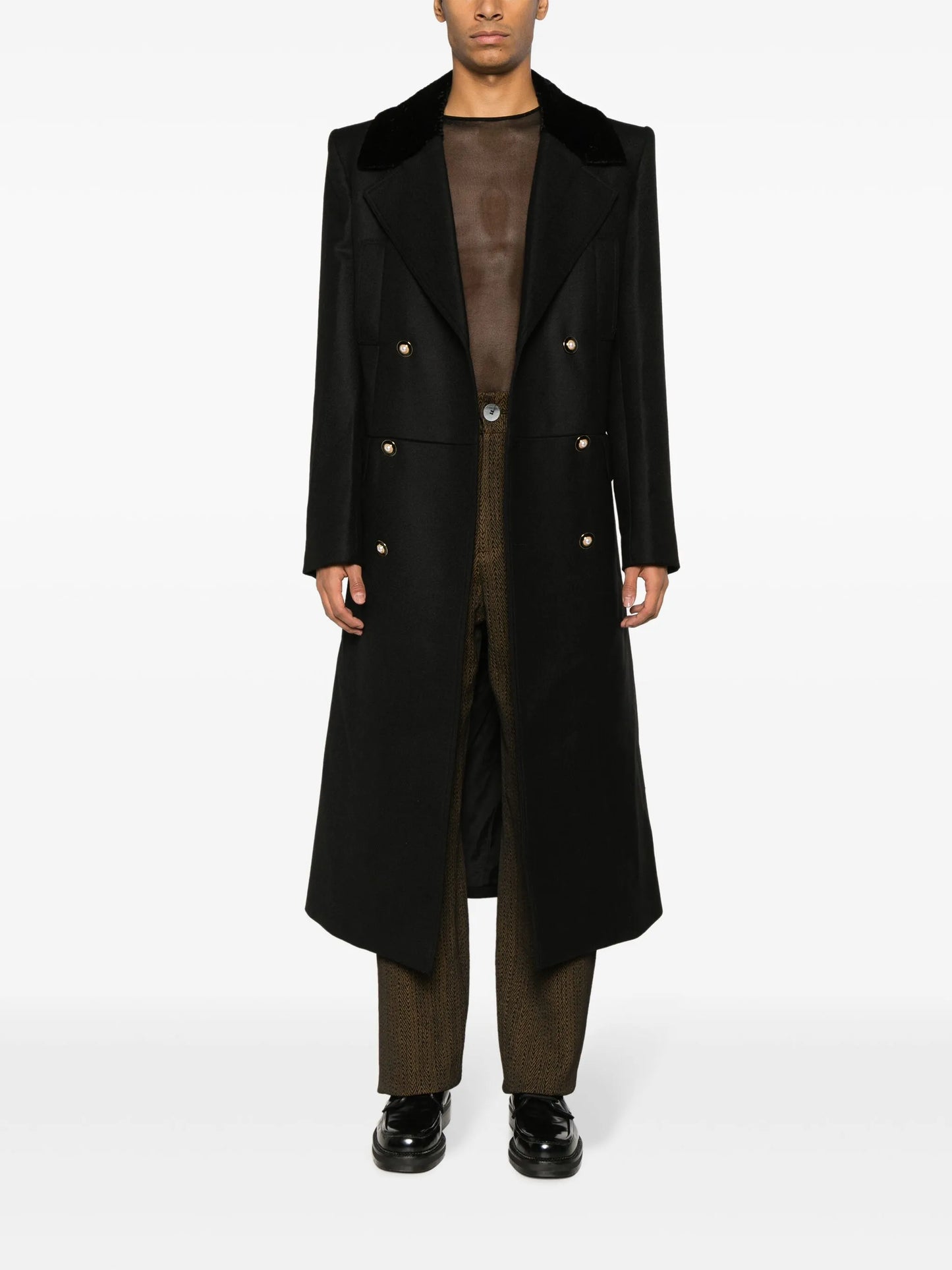 double-breasted wool coat