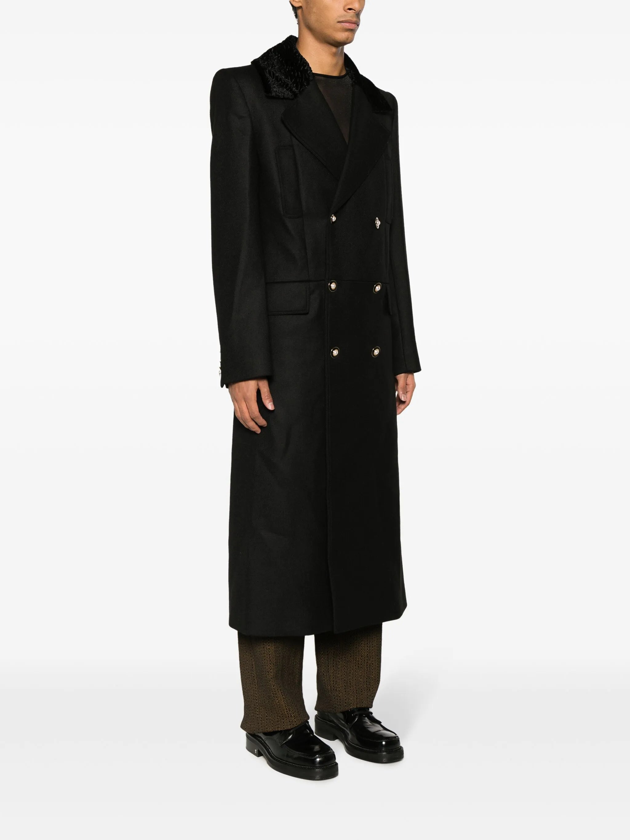 double-breasted wool coat