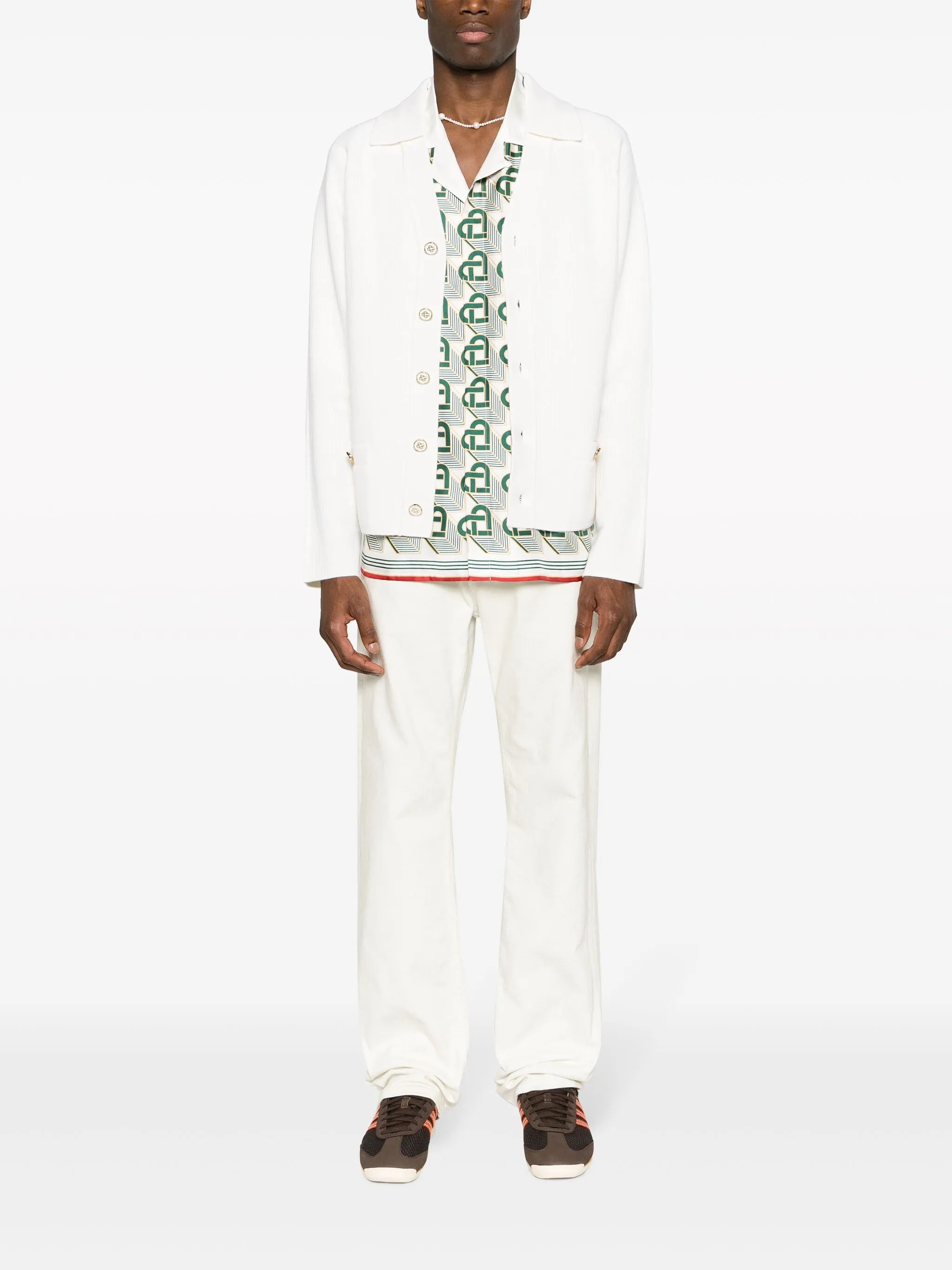 wool-blend ribbed cardigan