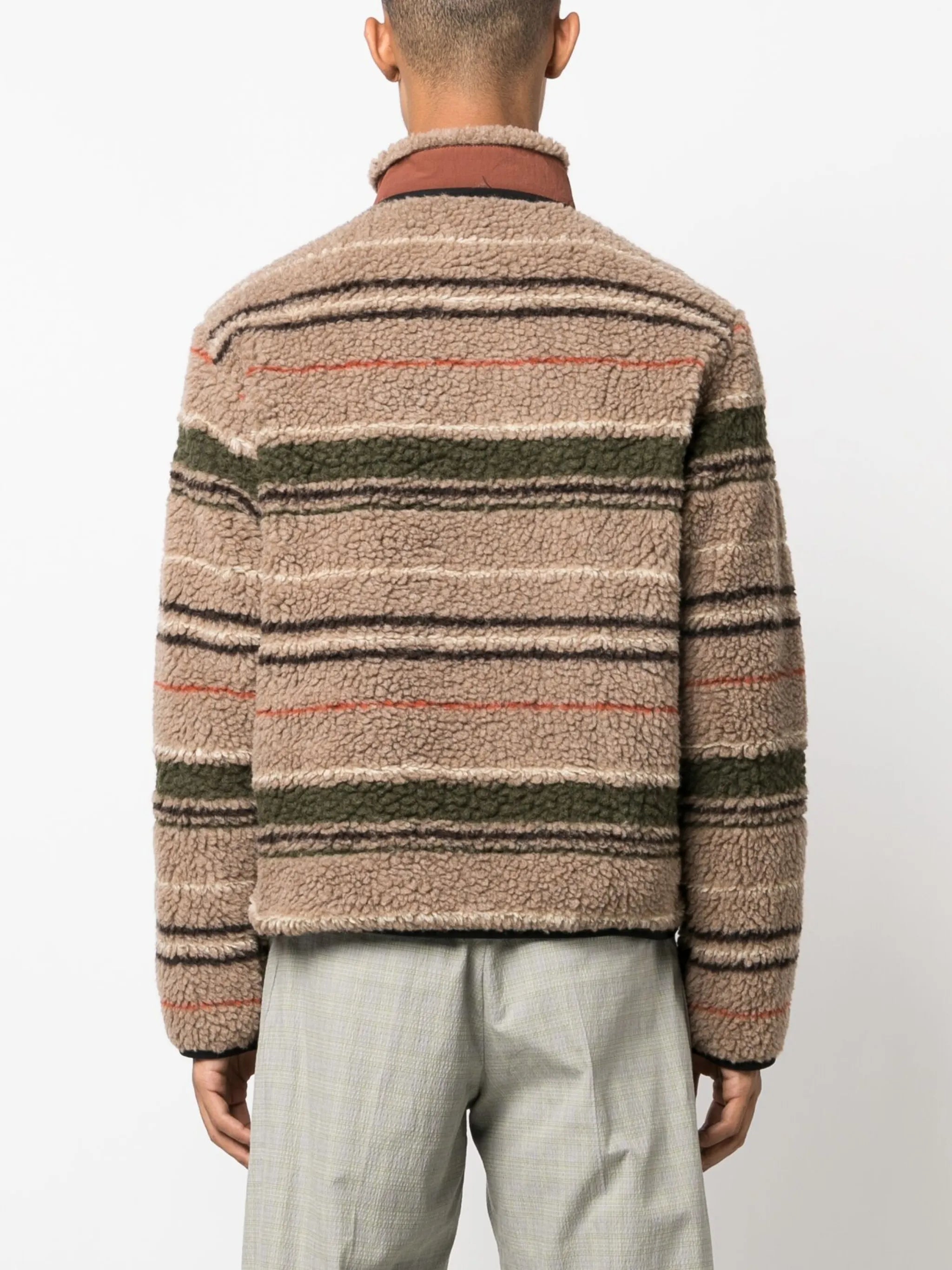 Thjorsar striped fleece-texture jumper