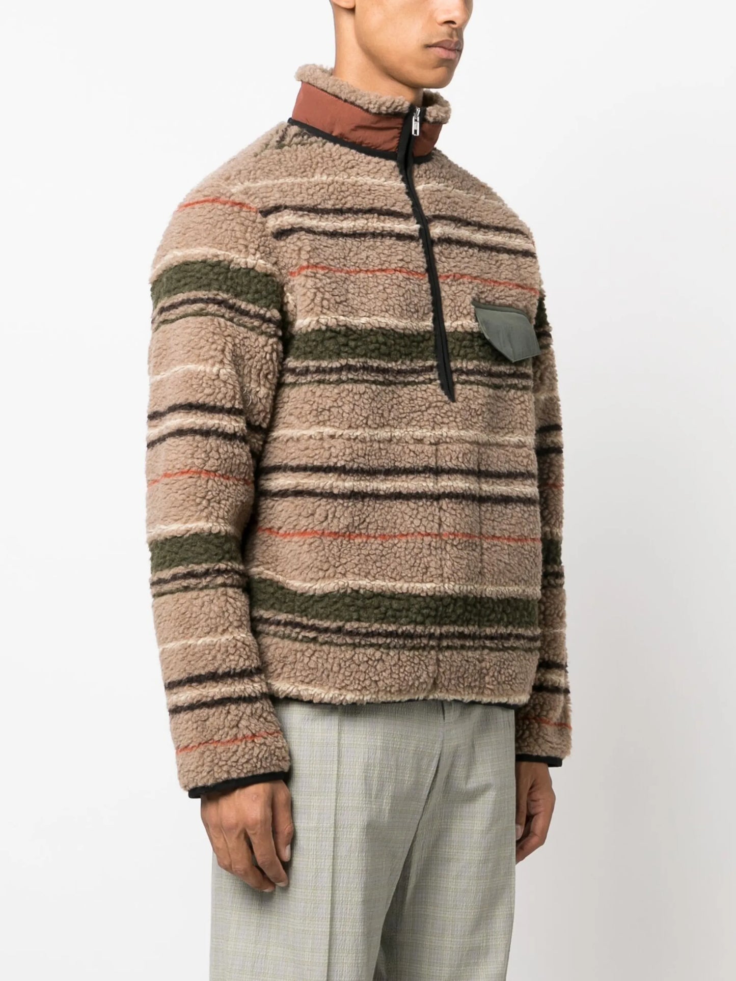 Thjorsar striped fleece-texture jumper