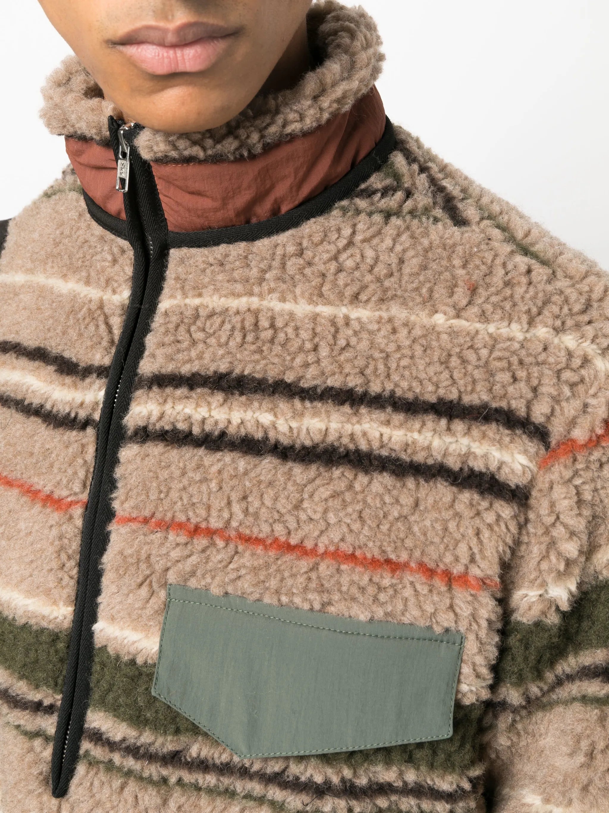 Thjorsar striped fleece-texture jumper