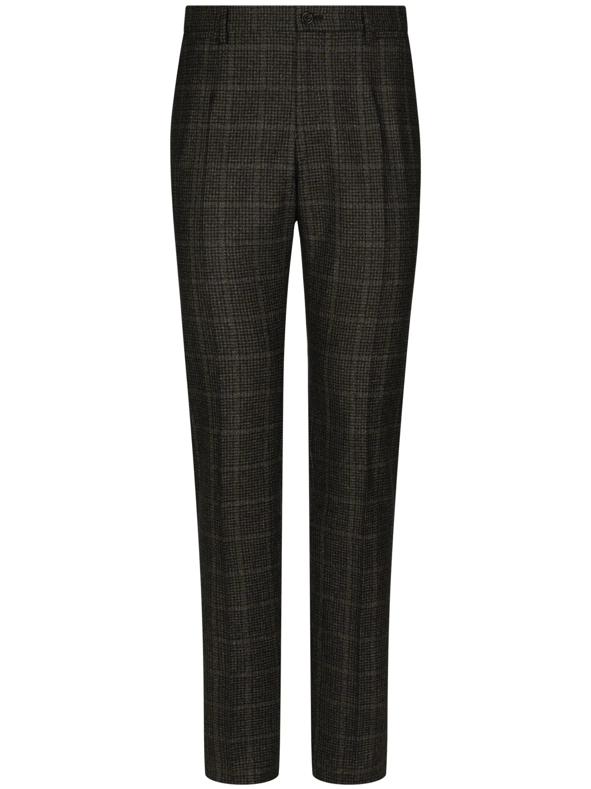plaid-check tailored trousers