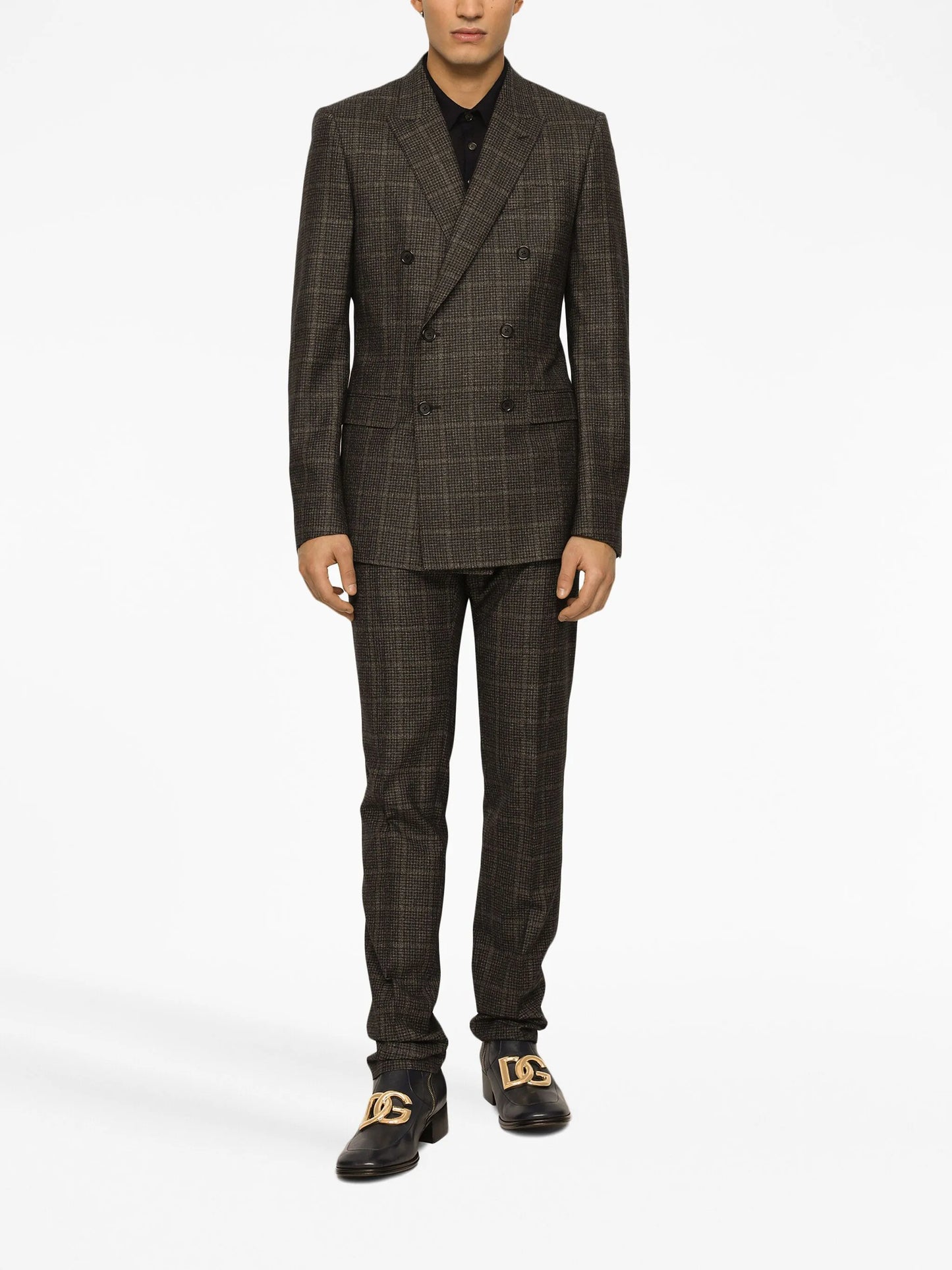 plaid-check tailored trousers