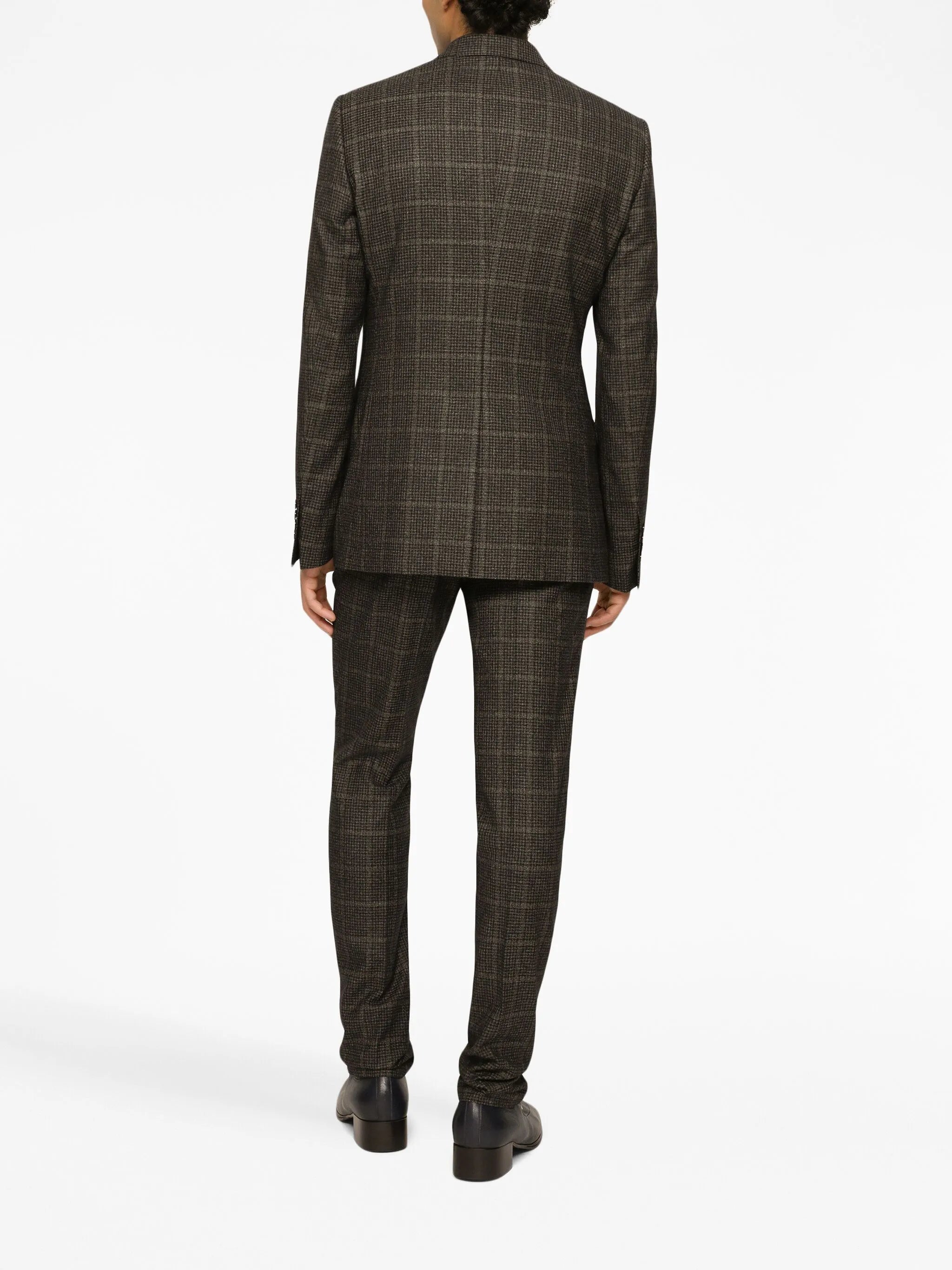 plaid-check tailored trousers