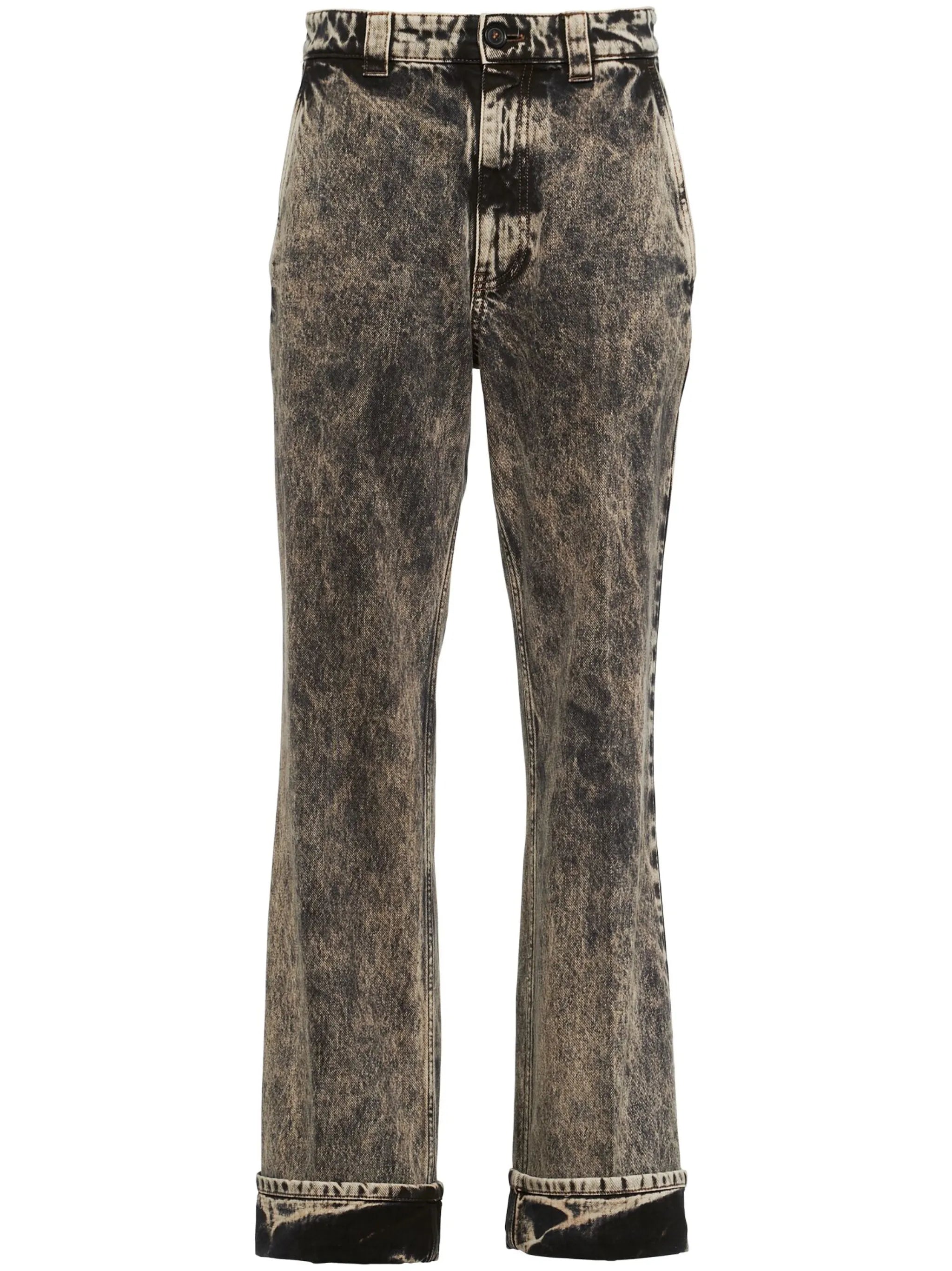 marbleised denim jeans