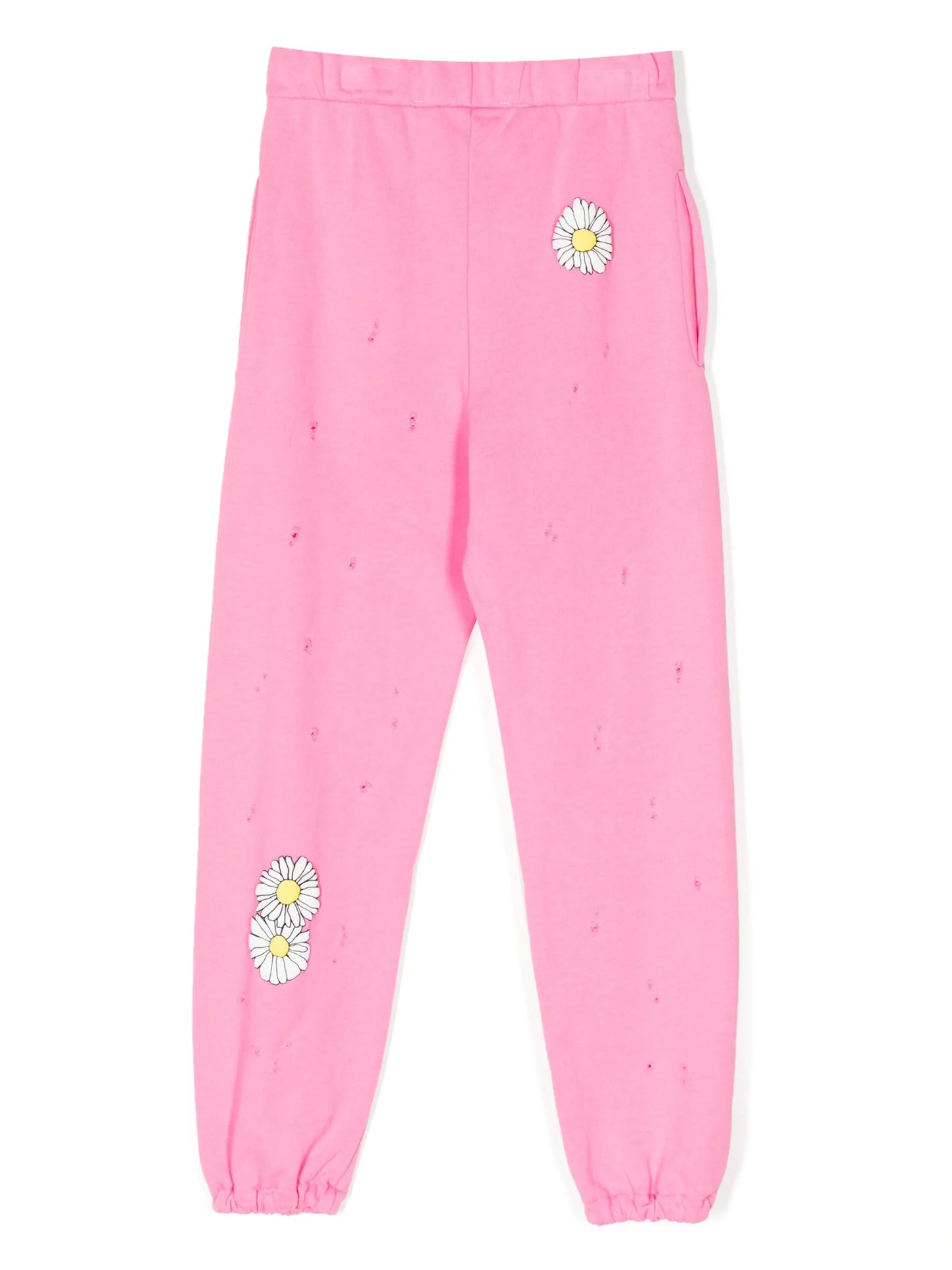 floral-print cotton track pants
