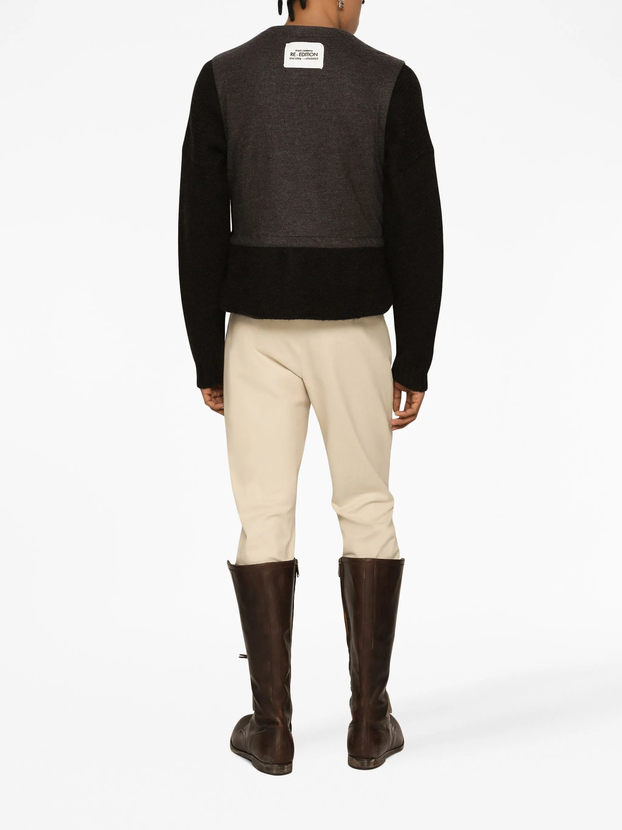 logo-patch high-waisted trousers