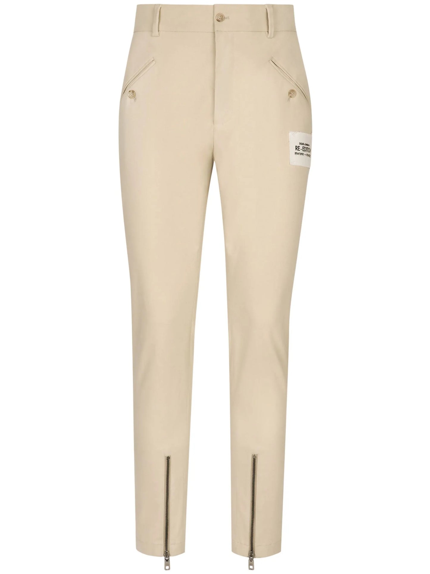 logo-patch high-waisted trousers