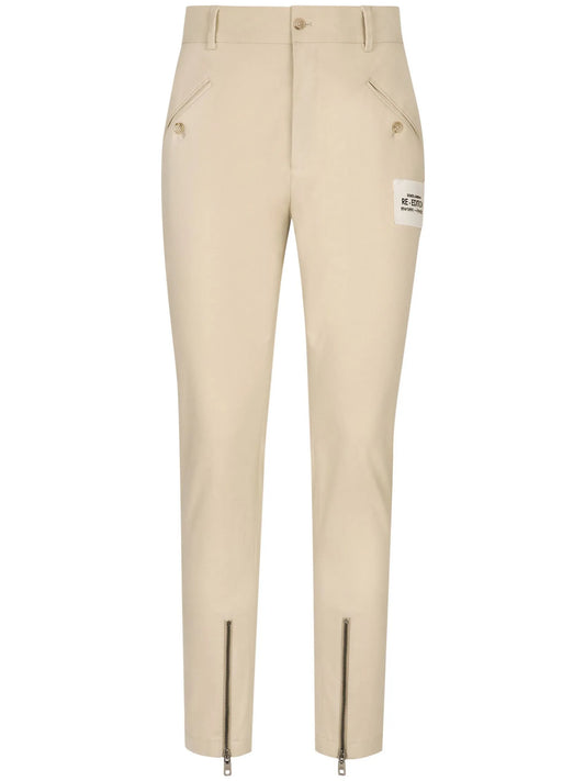 logo-patch high-waisted trousers
