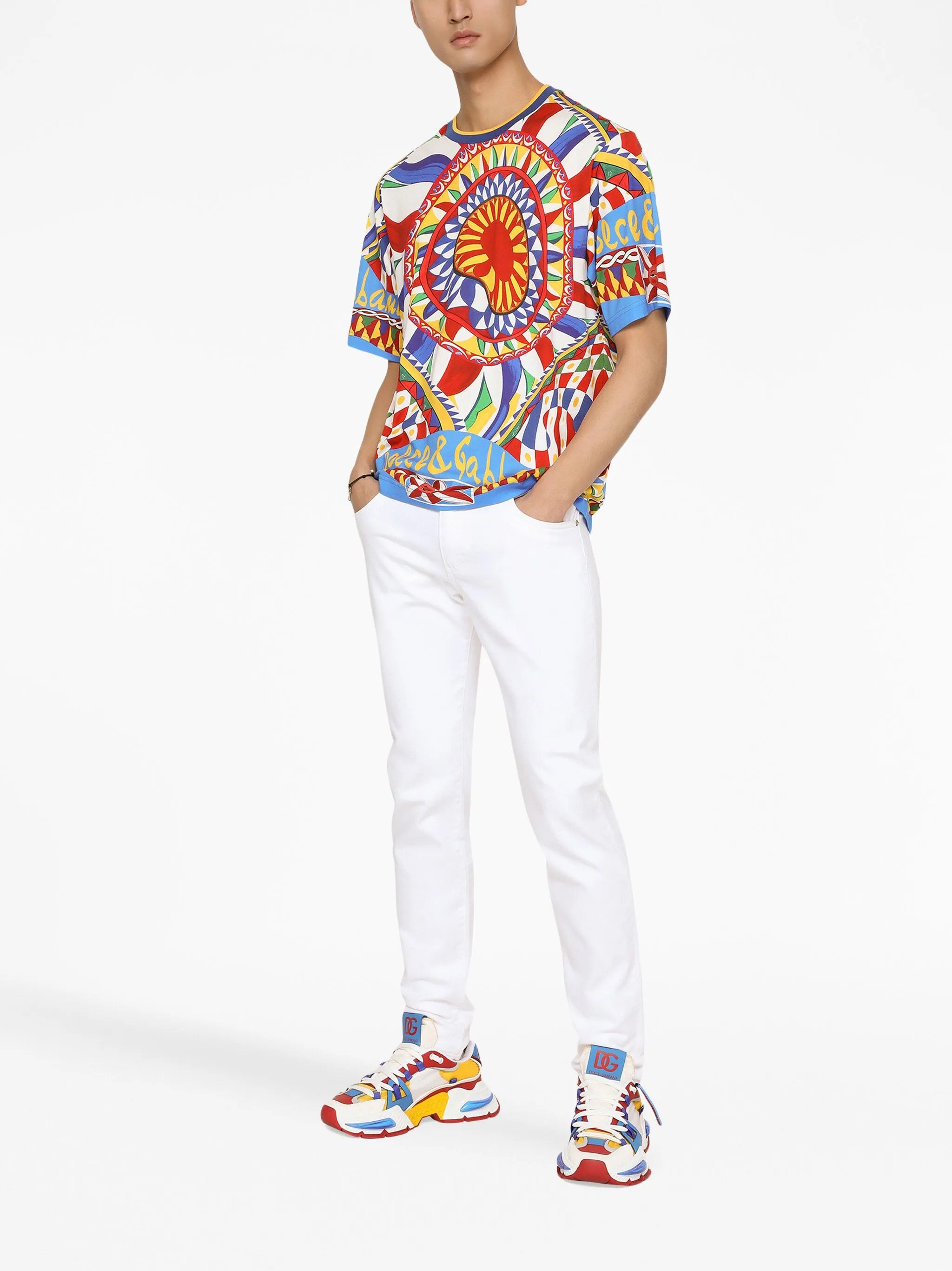 logo-plaque slim-cut jeans