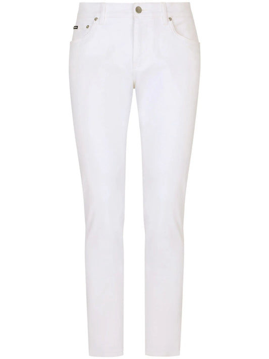 logo-plaque slim-cut jeans