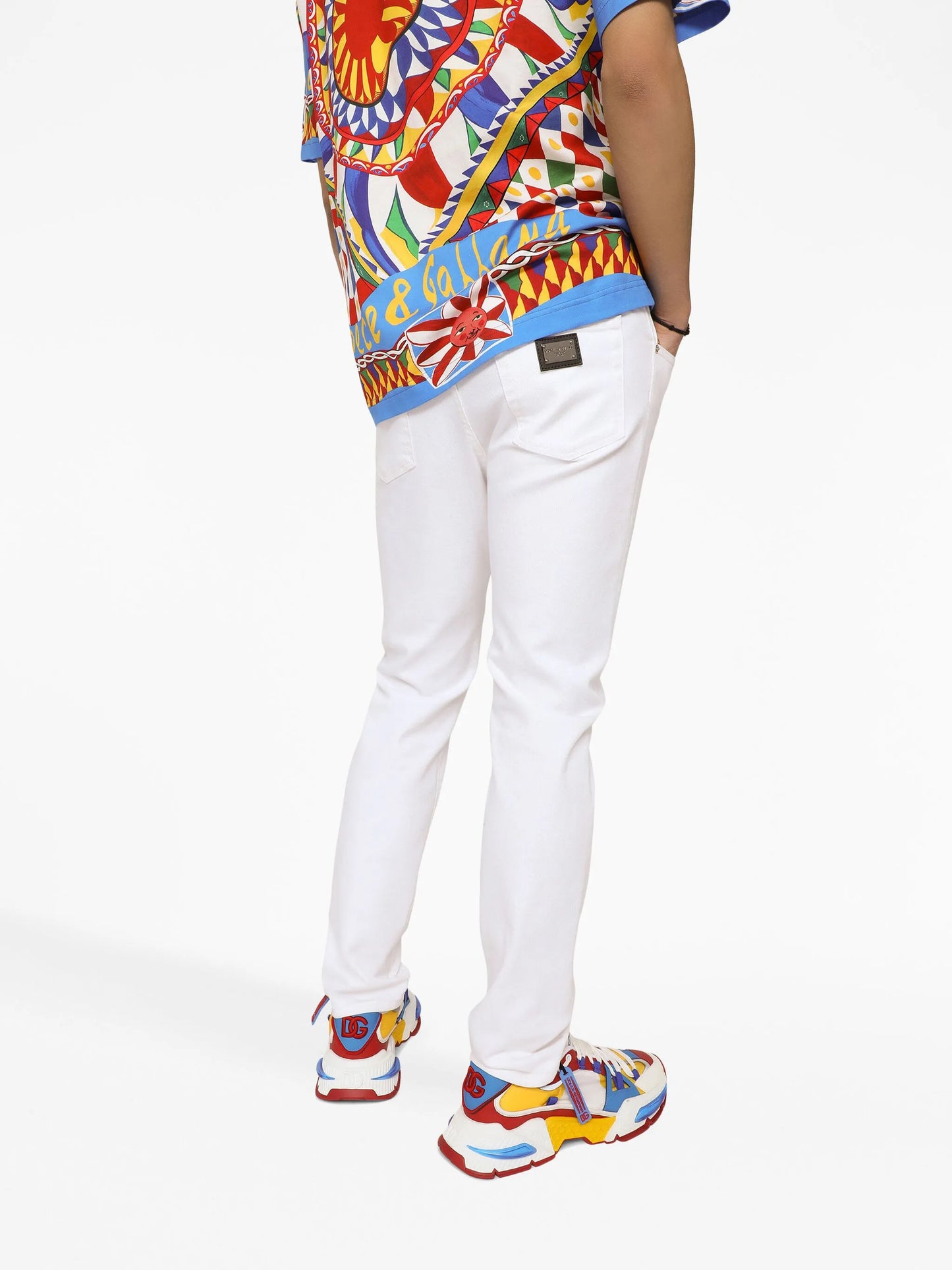 logo-plaque slim-cut jeans