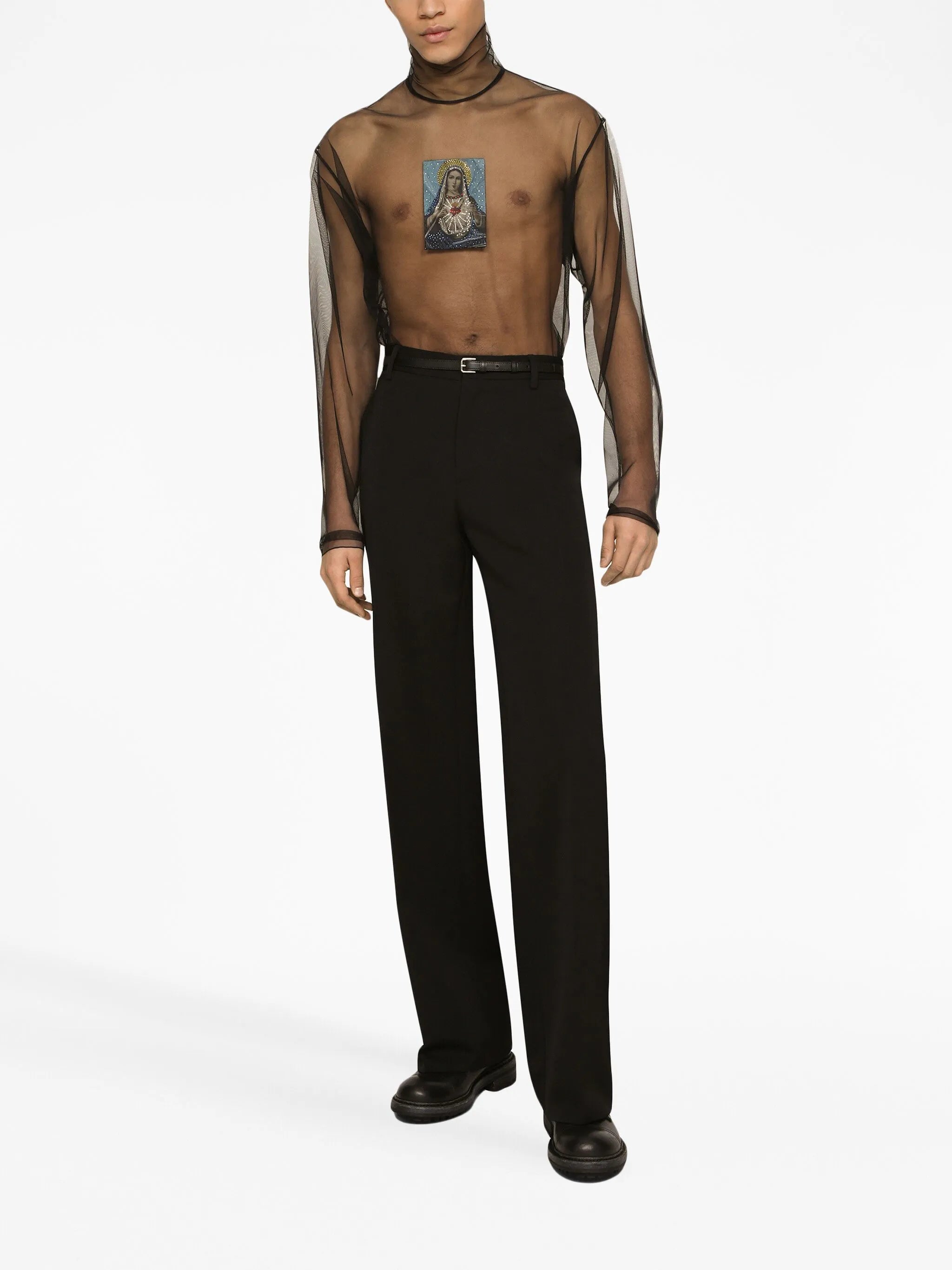 pressed-crease tailored-cut trousers