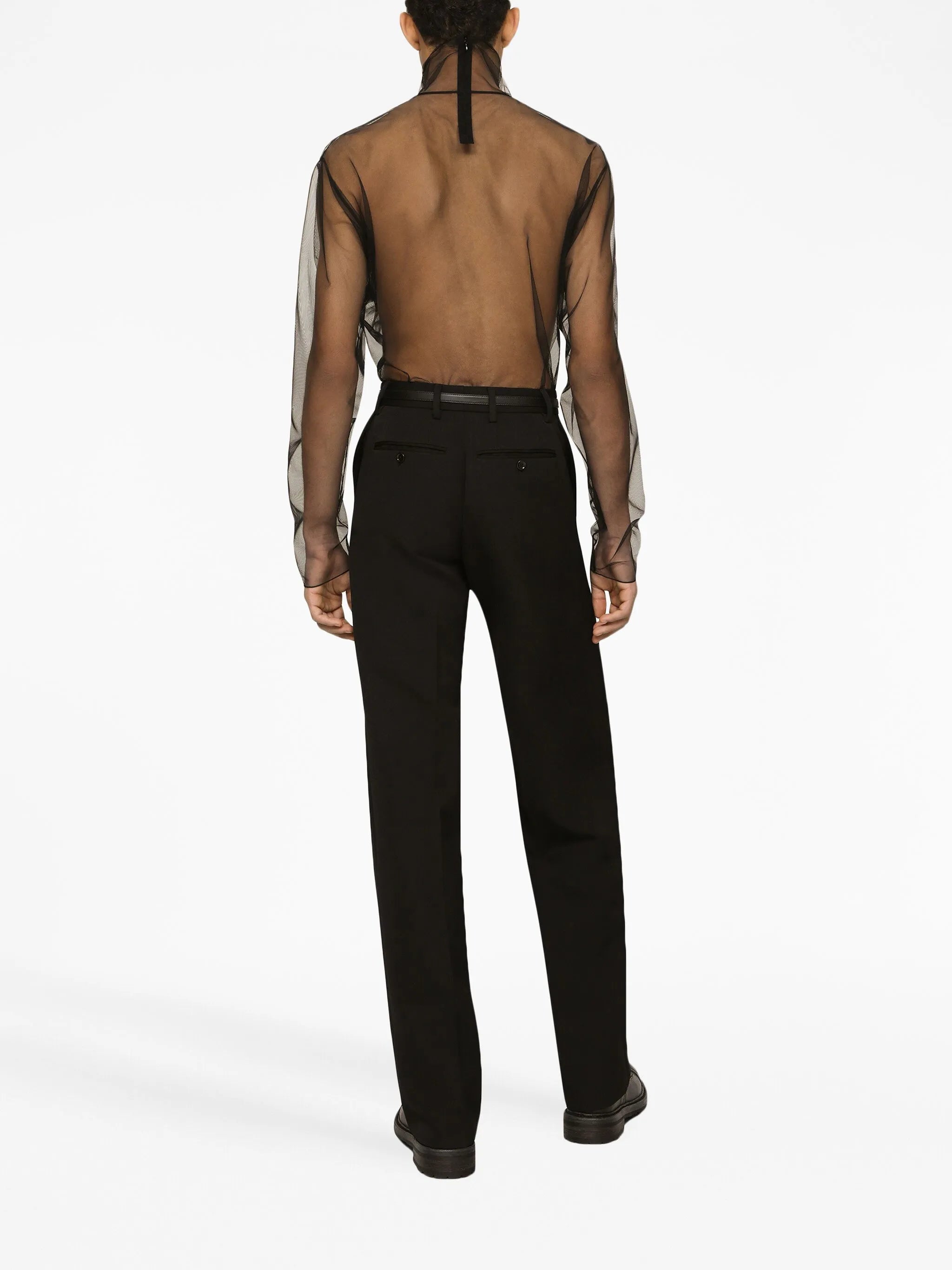 pressed-crease tailored-cut trousers