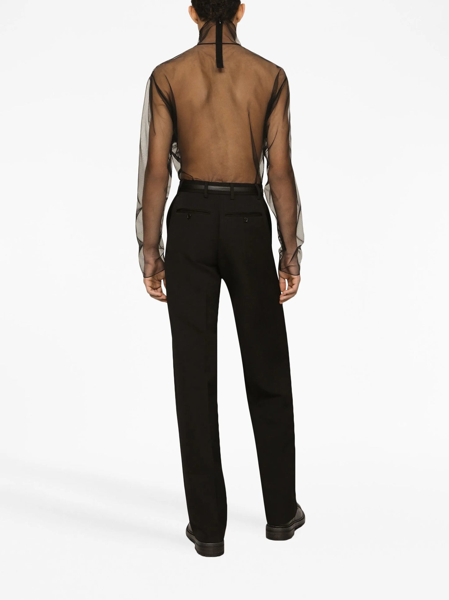 pressed-crease tailored-cut trousers