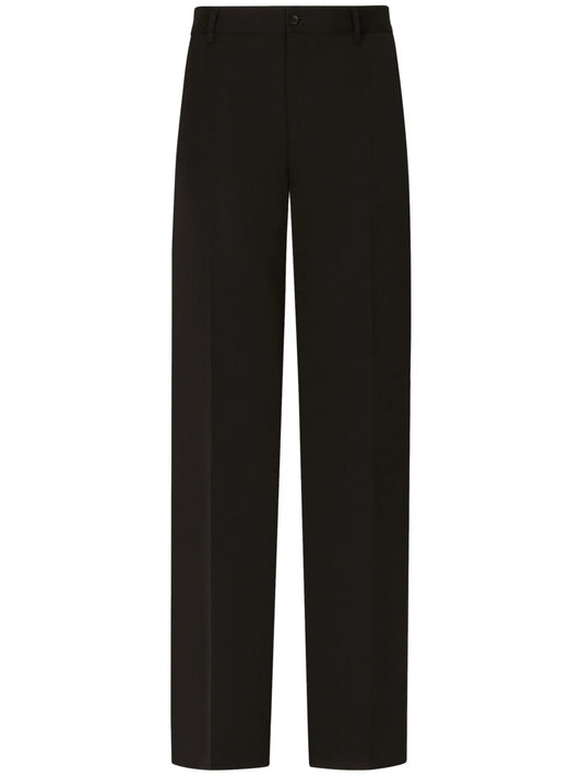 pressed-crease tailored-cut trousers
