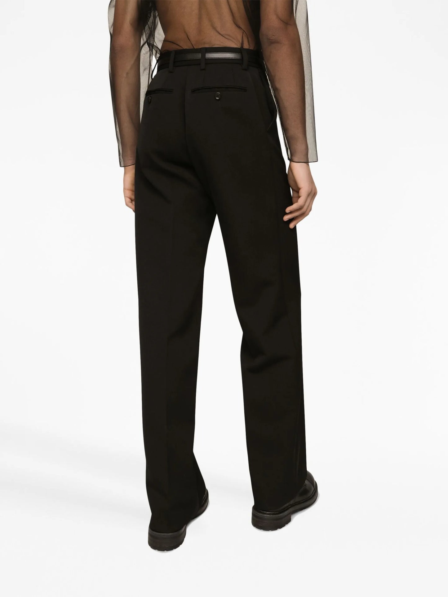 pressed-crease tailored-cut trousers